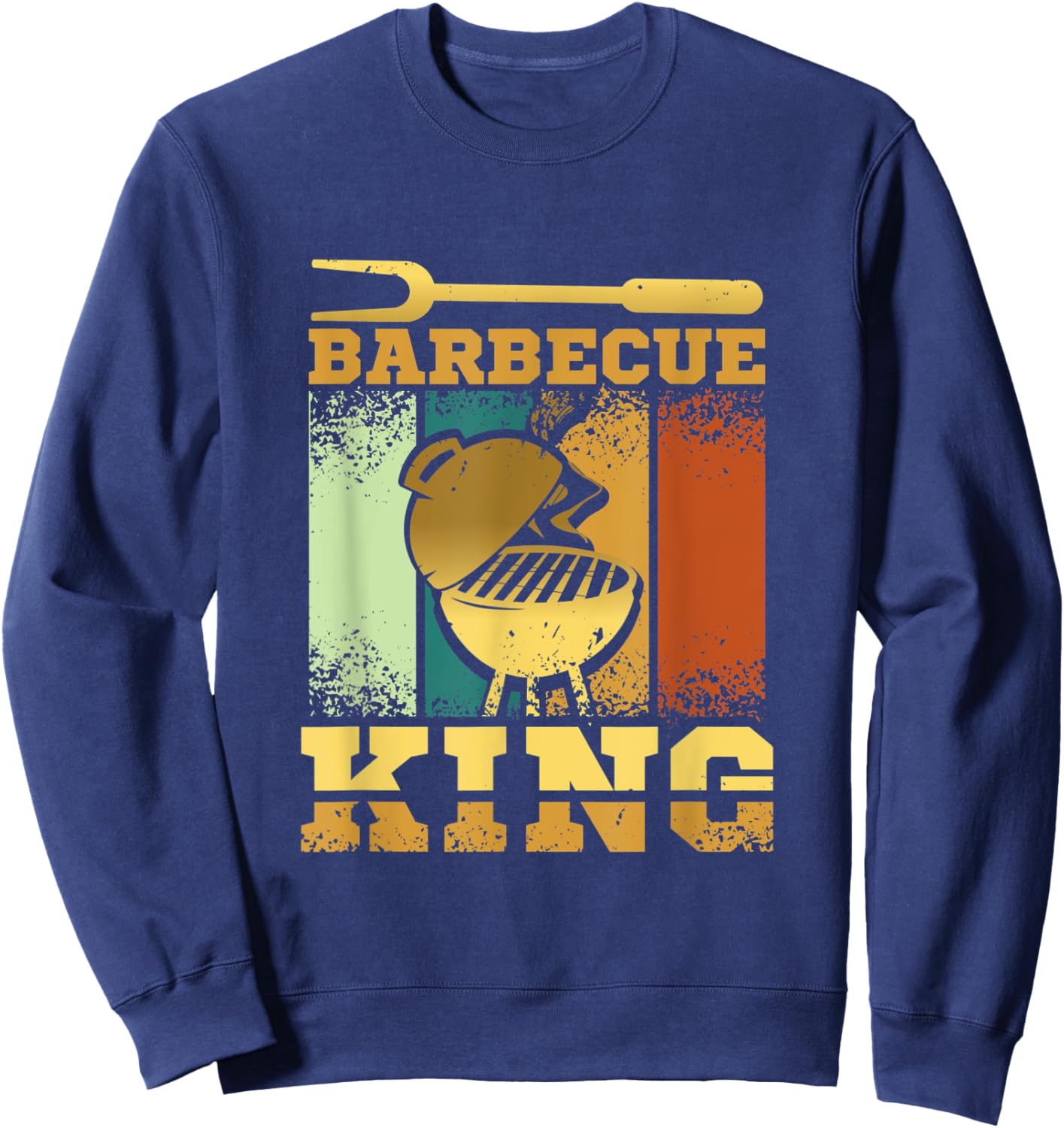 Barbecue King and Bbq grill w barbecue accessories w brisket Sweatshirt - Sweatshirt | Navy