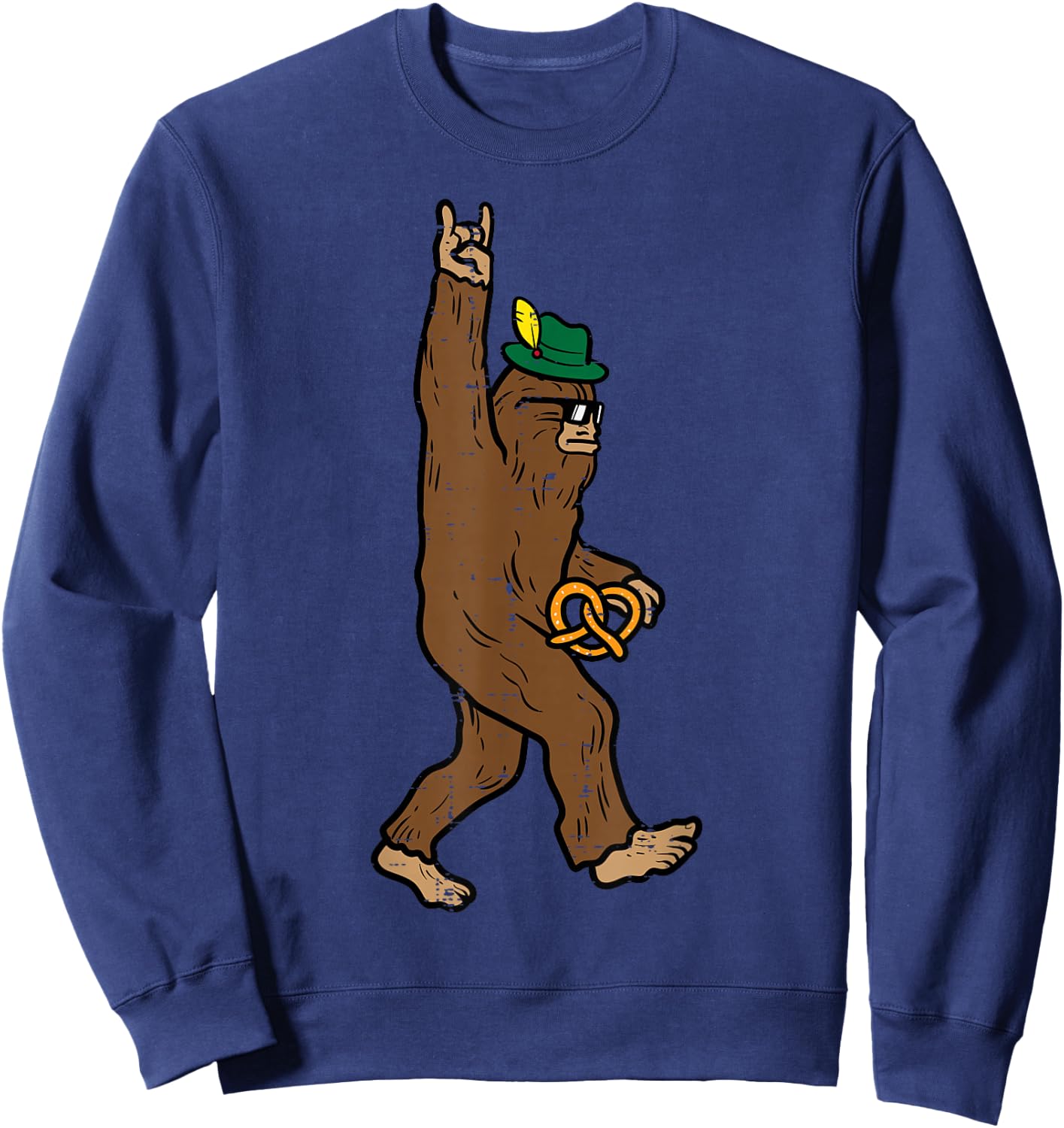 Oktoberfest Bigfoot Sasquatch Rock Rocker German Men Boy Kid Sweatshirt - Sweatshirt | Navy