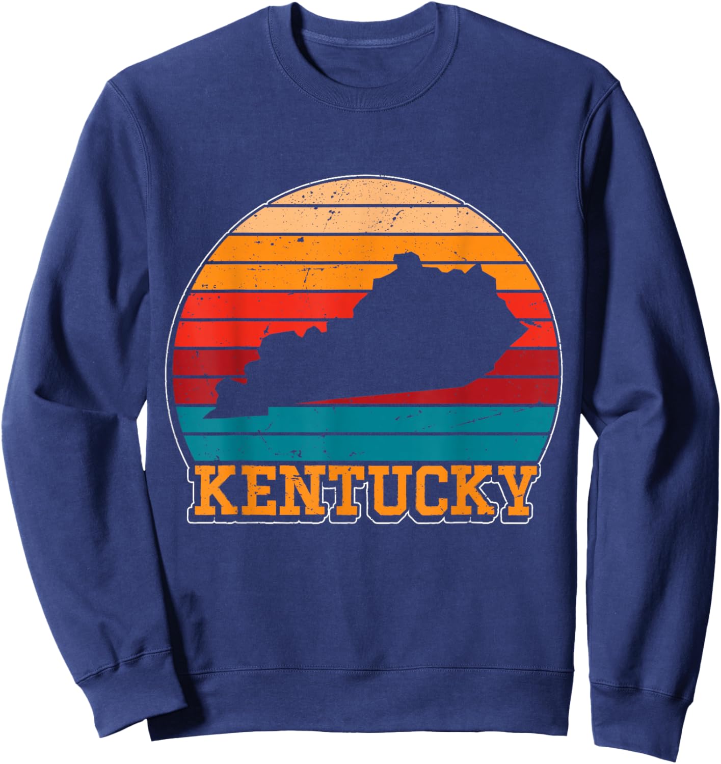 Kentucky Retro Vintage Sunset US State Kentucky Silhouette Sweatshirt - Sweatshirt | Navy