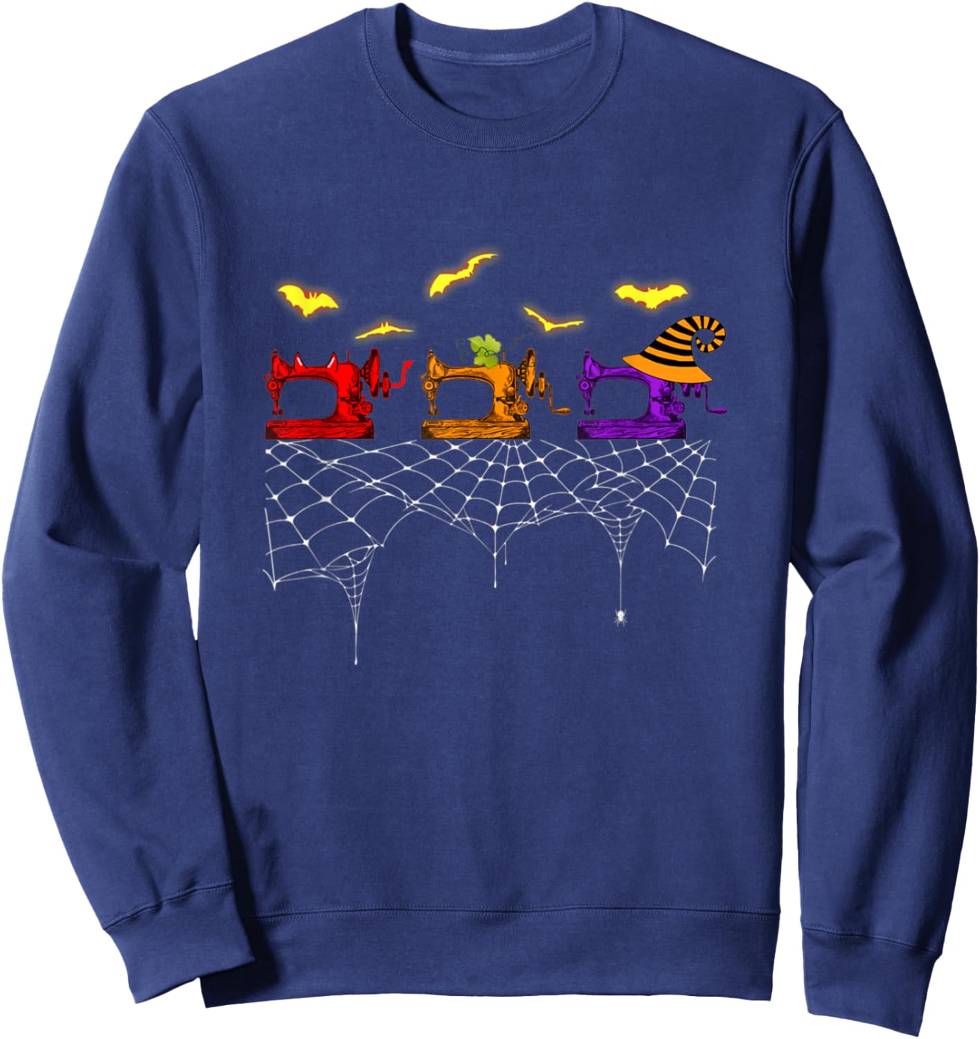 Quilter Scary Halloween Costume Sewing Machine Sweatshirt - Sweatshirt | Navy