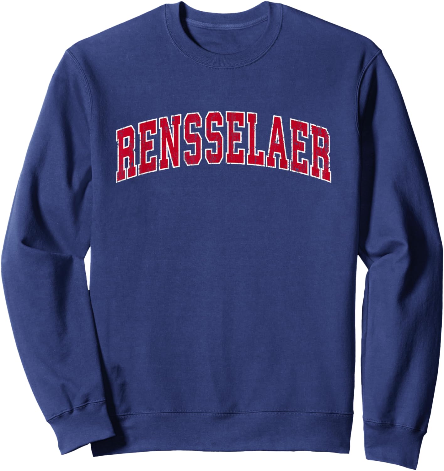 Rensselaer New York NY Vintage Sports Design Red Design Sweatshirt - Sweatshirt | Navy