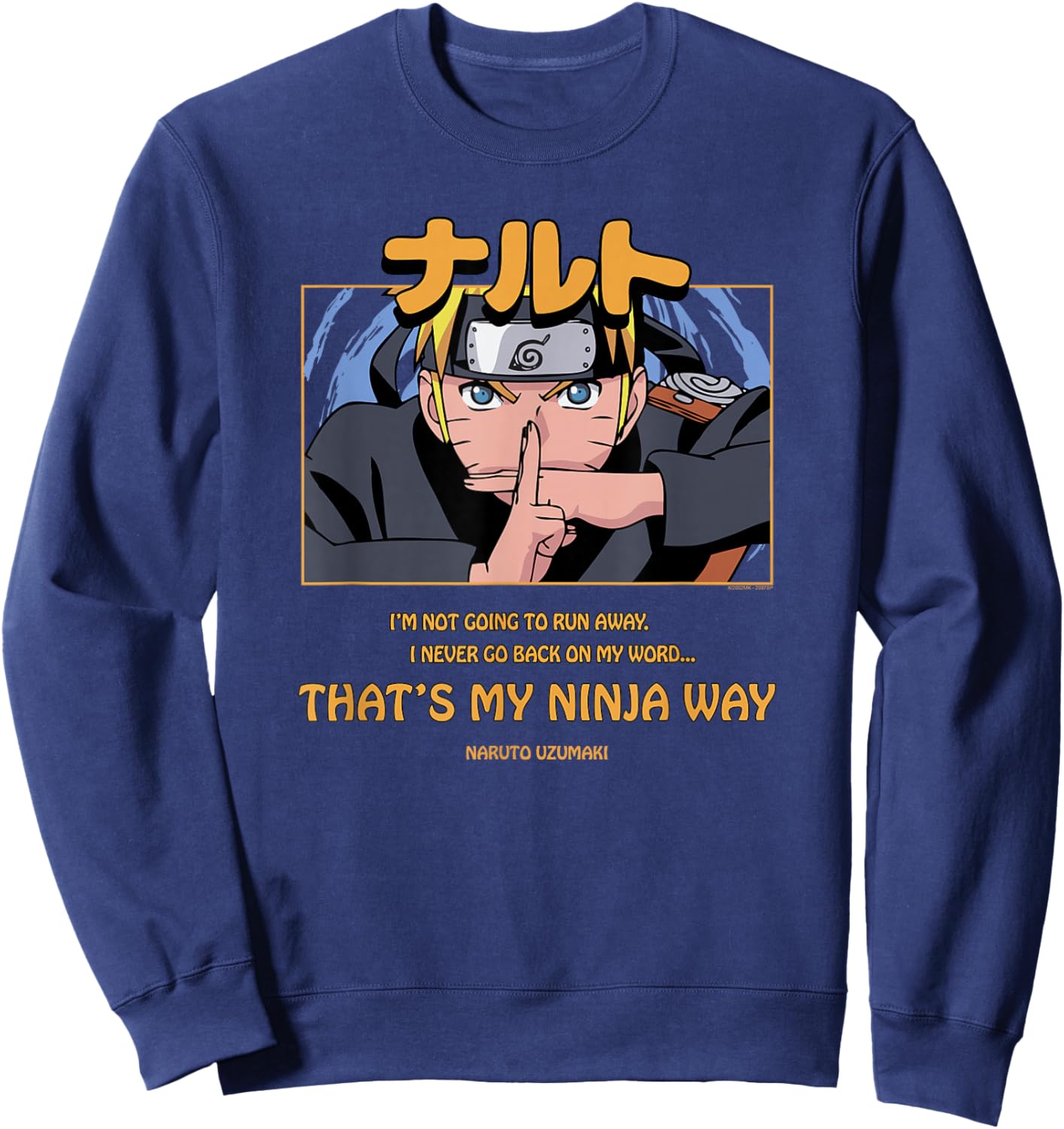 Naruto Shippuden Closed Caption Ninja Way Anime Sweatshirt - Sweatshirt | Navy