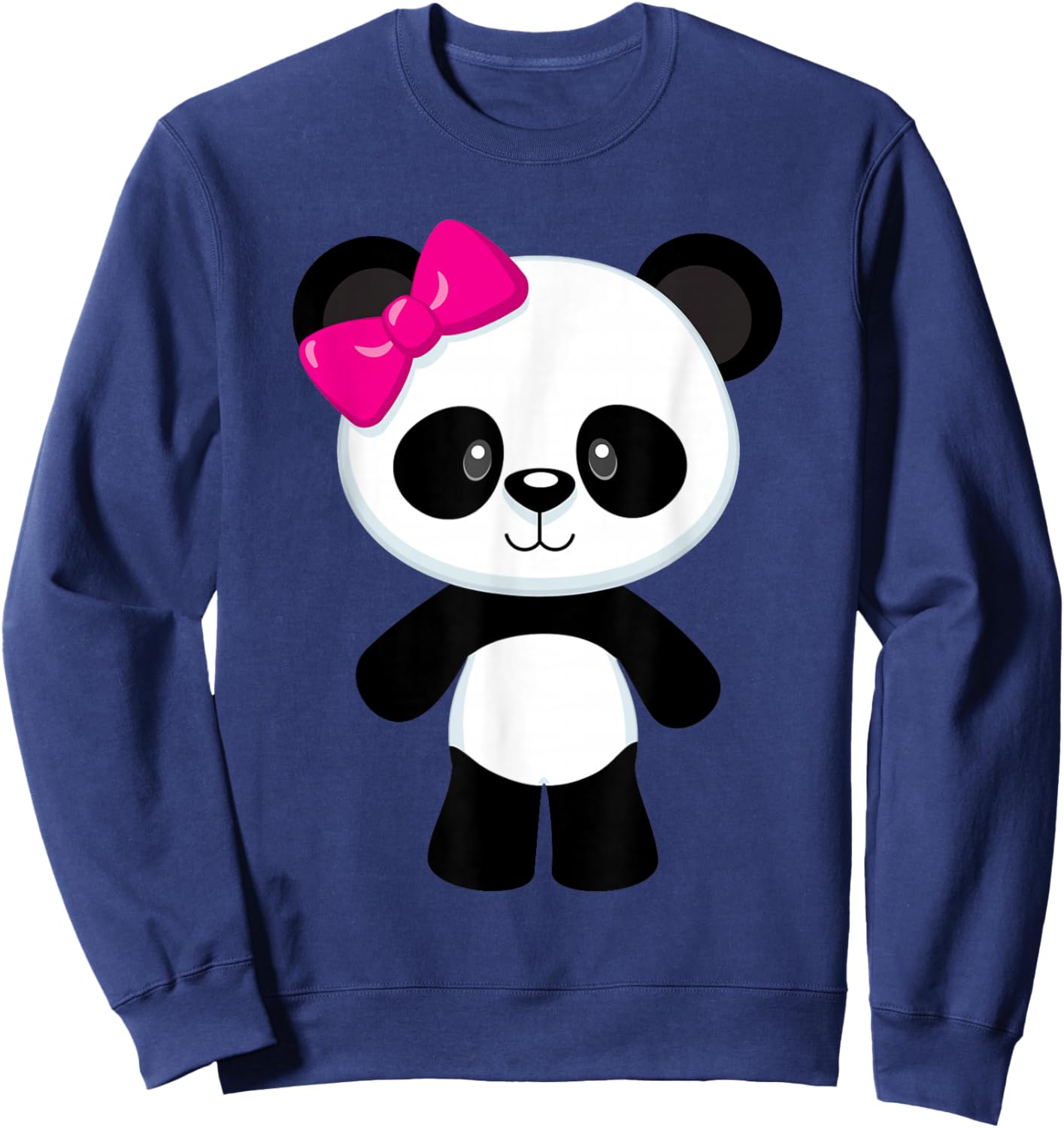 Cute Baby Panda Girl with Bow Sweatshirt - Sweatshirt | Navy