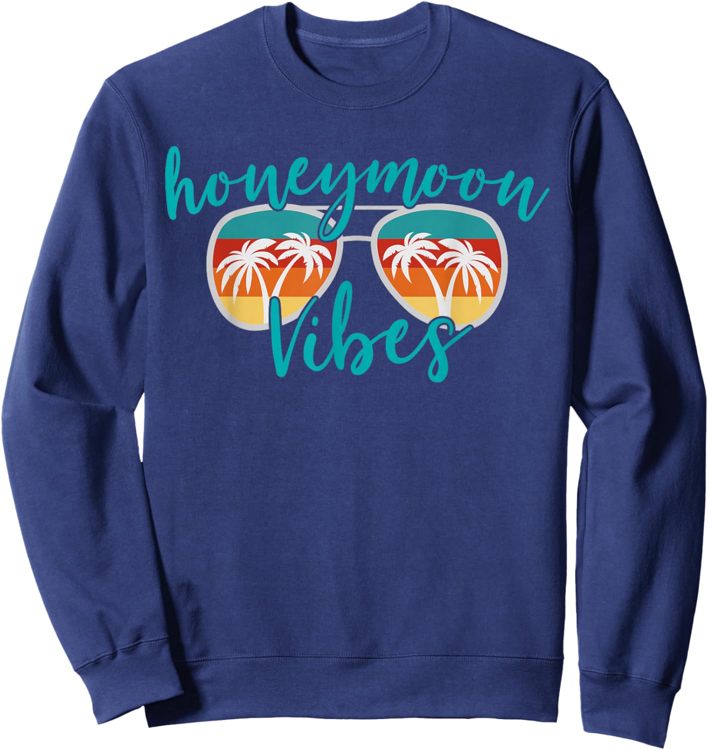 Honeymoon Vibes Cute Couples Trip Matching Vacation Sweatshirt - Sweatshirt | Navy