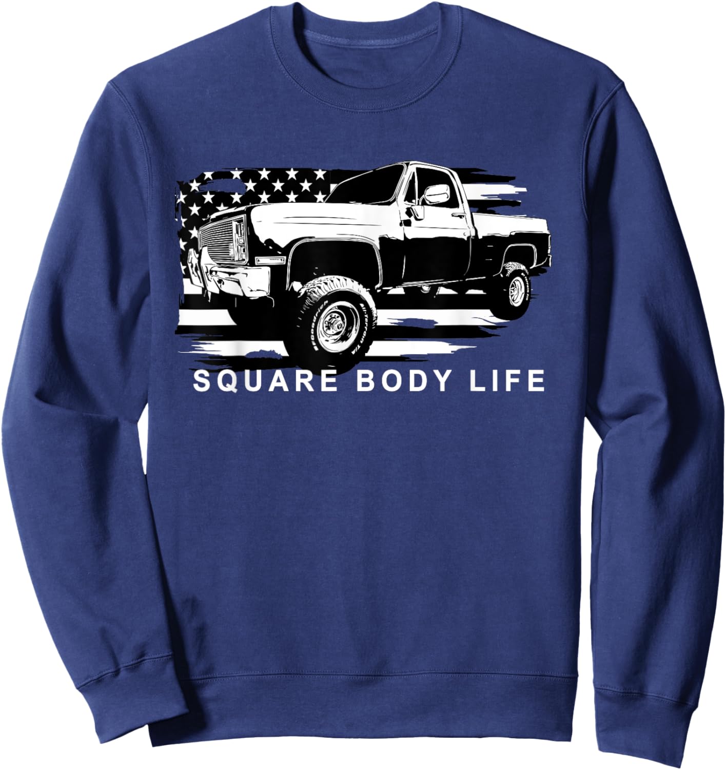 Squarebody Truck American Flag Square Body Sweatshirt - Sweatshirt | Navy