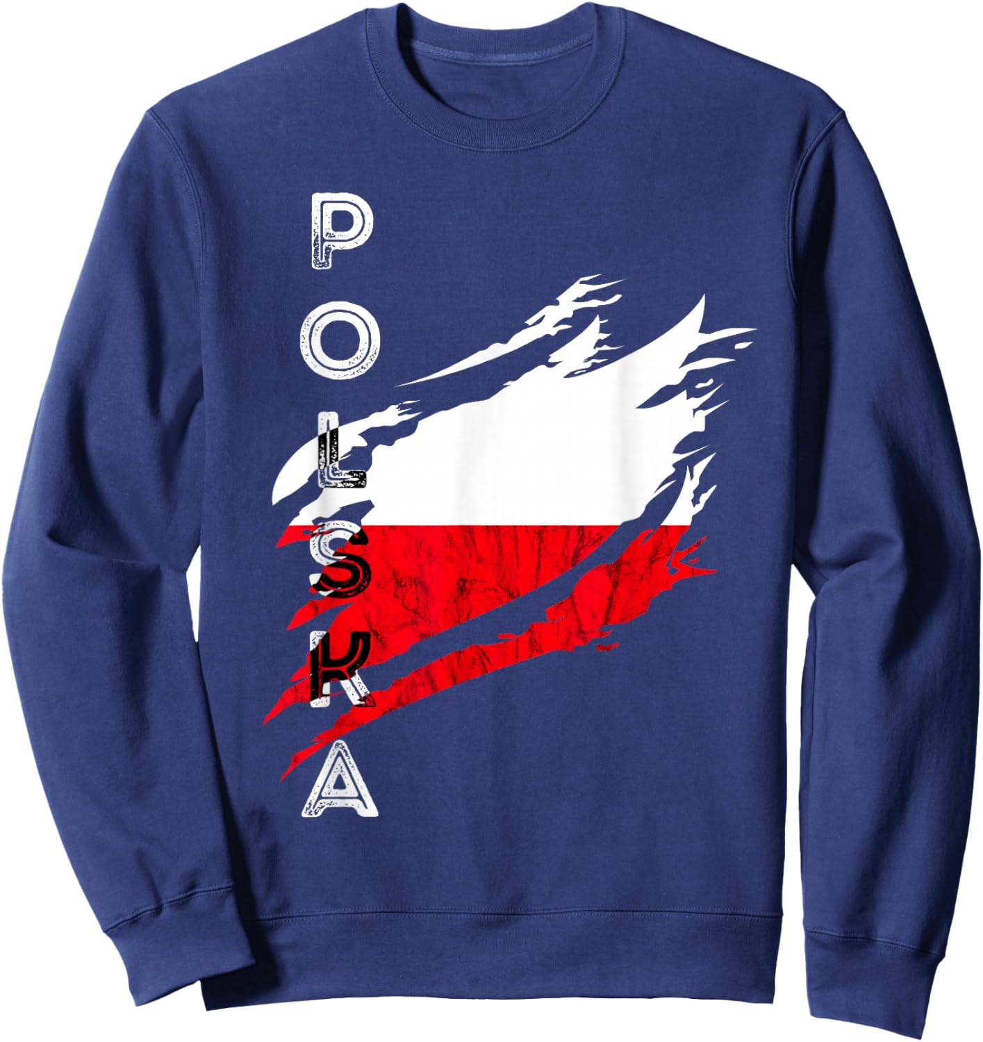 Polska Vintage Flag Poland Flag Polish Pride Polish Roots Sweatshirt - Sweatshirt | Navy