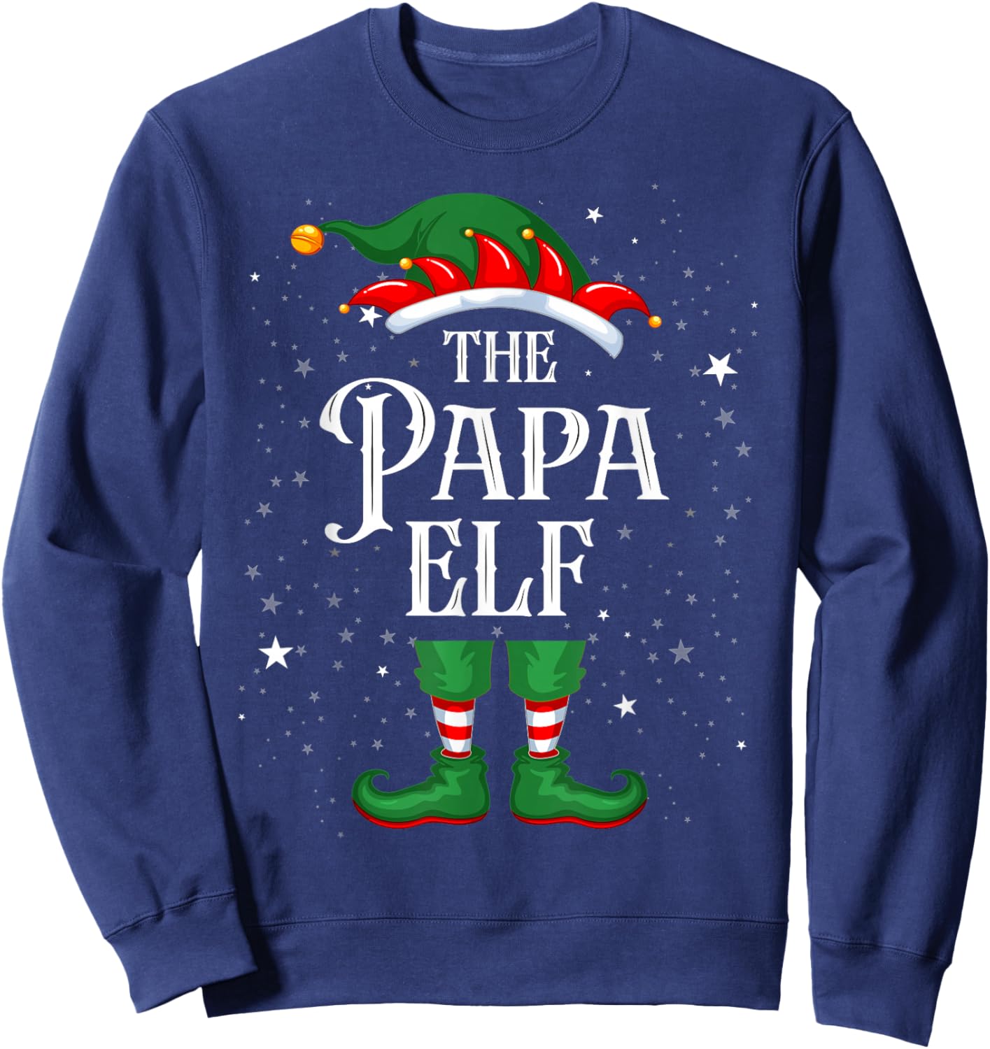 Christmas Elf Matching Family Group Funny The Papa Elf Sweatshirt - Sweatshirt | Navy