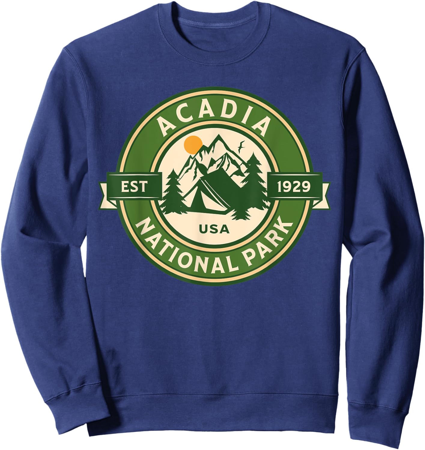Acadia National Park Maine Hike Camp Outdoors Retro Sweatshirt - Sweatshirt | Navy