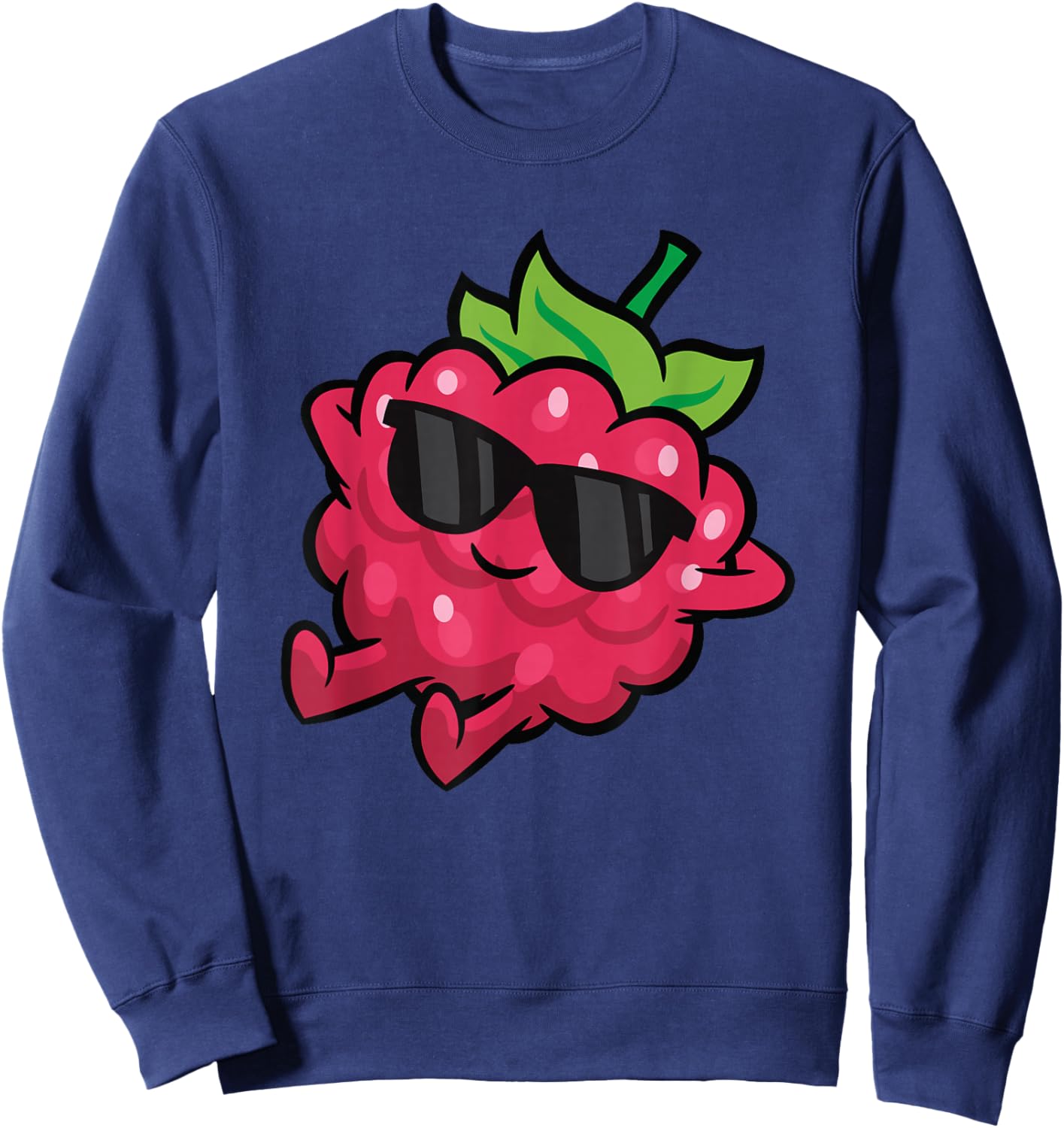 Cute Raspberry Fruit Relaxing Lazy Raspberry Sweatshirt - Sweatshirt | Navy