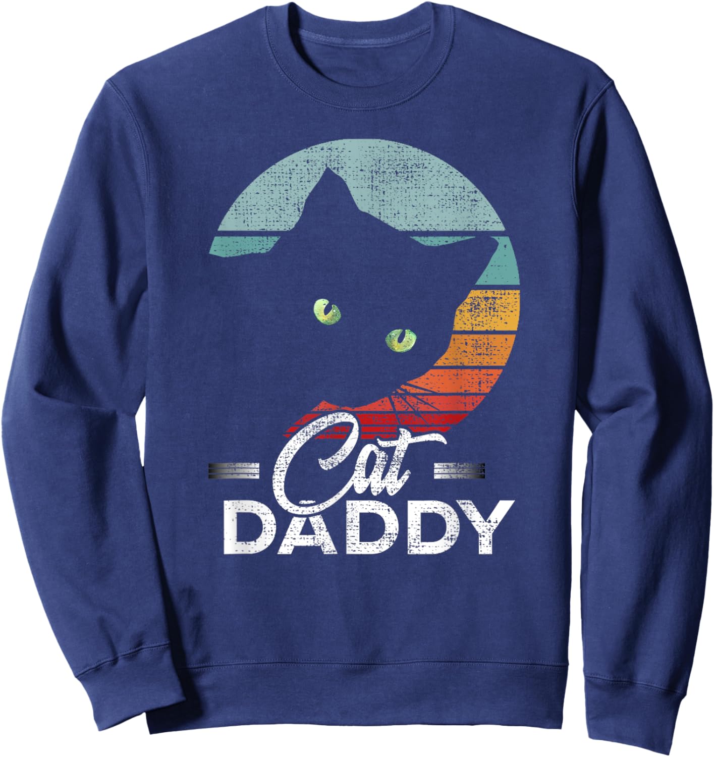 Best Cat Dad Daddy Ever Cat Lover Men Sweatshirt - Sweatshirt | Navy
