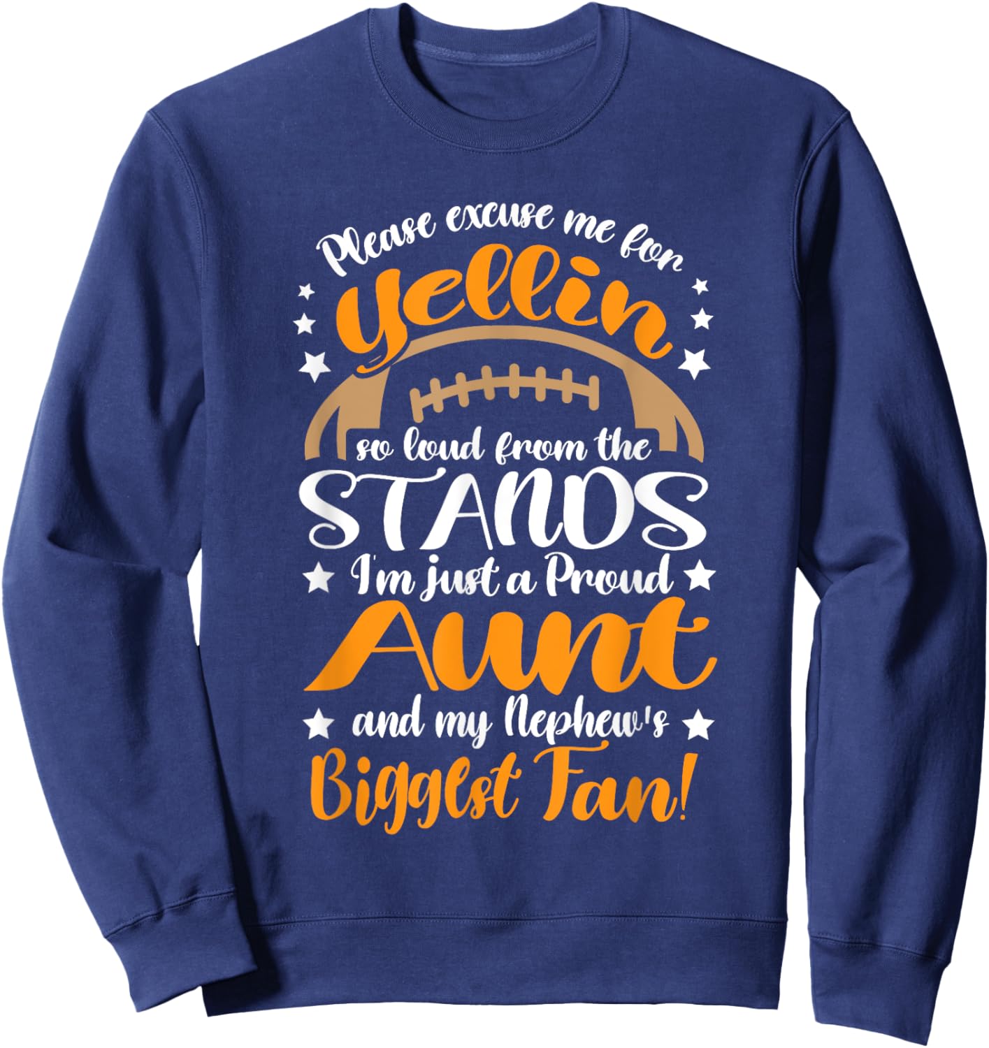 Nephew Biggest Fan Football Aunt Auntie Sweatshirt - Sweatshirt | Navy
