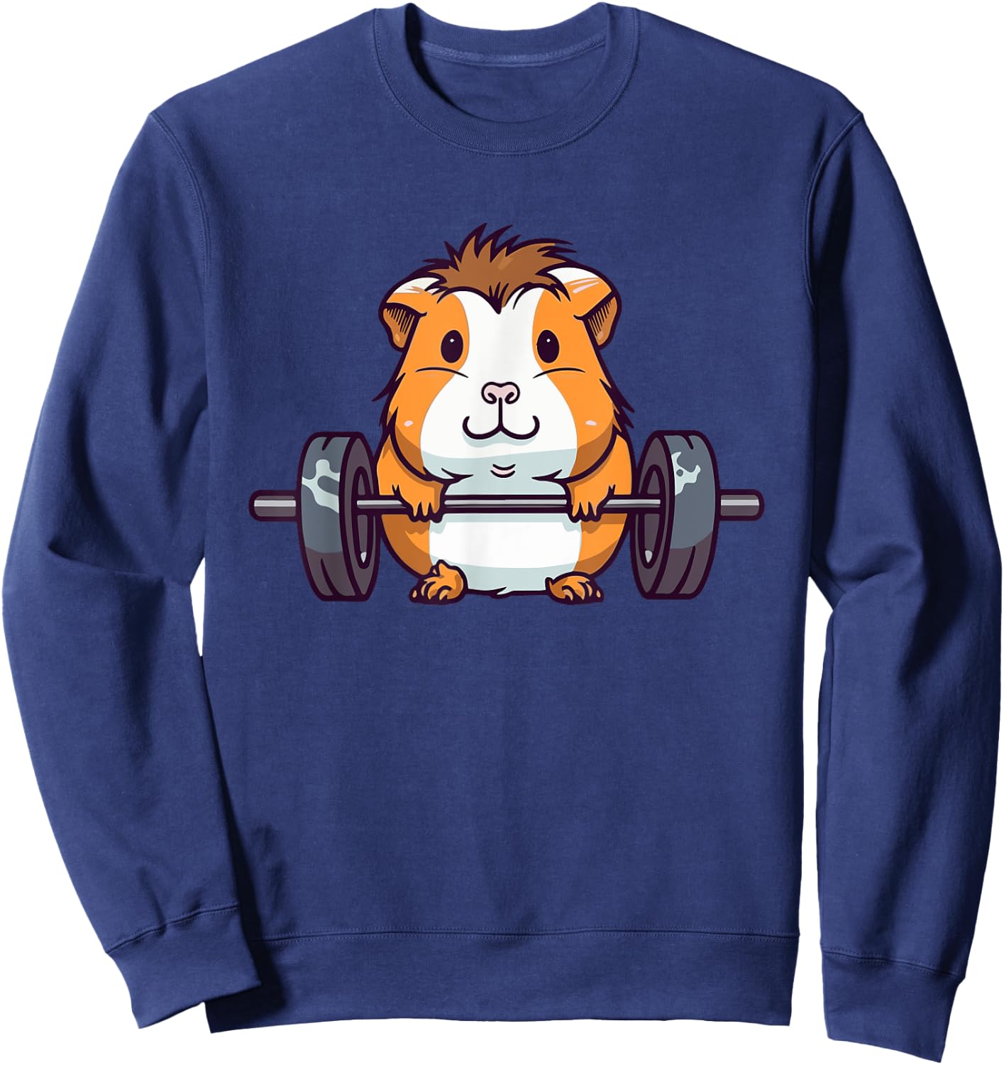 Guinea Pig Lifting Weight Gym Rodents Sweatshirt - Sweatshirt | Navy