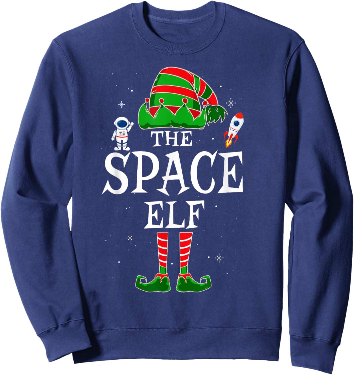 The Space Elf Group Matching Family Christmas Astronomy Sweatshirt - Sweatshirt | Navy