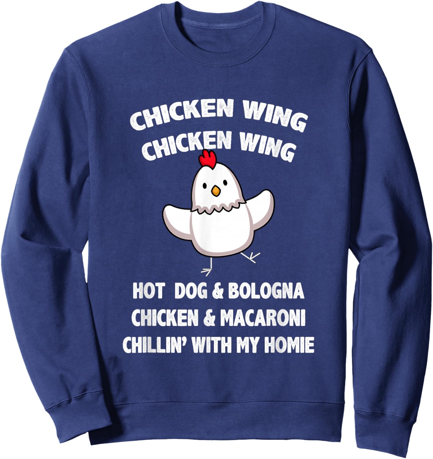 Kids Chicken Wing Chicken Wing Hot Dog and Bologna Toddlers Sweatshirt - Sweatshirt | Navy