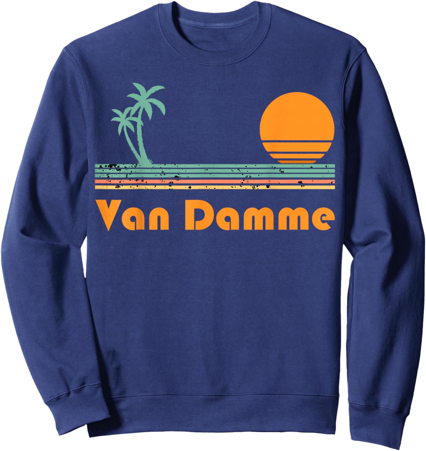 Vintage Van Damme Beach Sunset Sweatshirt - Sweatshirt | Navy