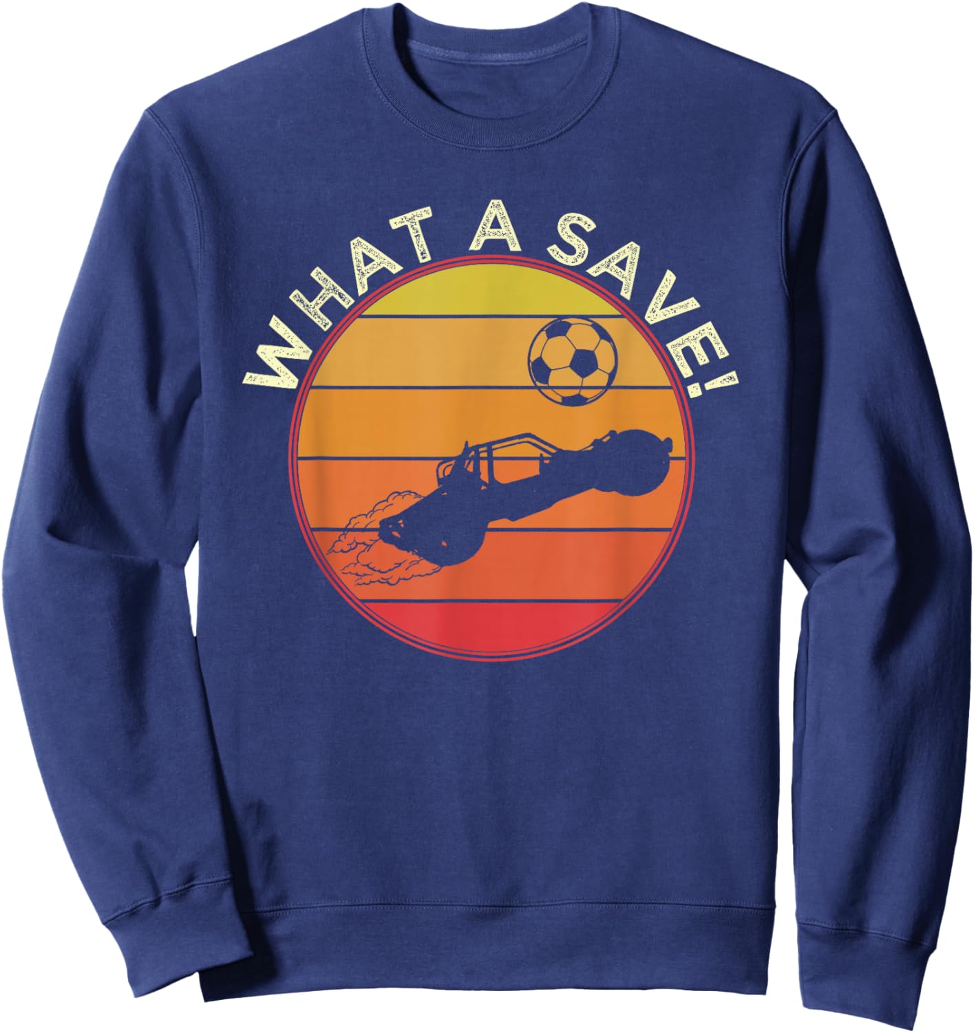 What a Rescue Vintage Retro Rocket Soccer Car League Sweatshirt - Sweatshirt | Navy