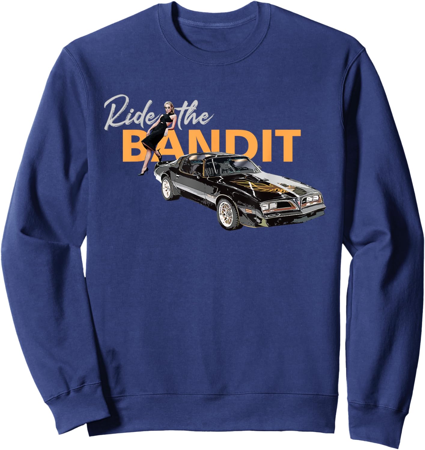 Classic Cars, 1977 Bandit Trans AM, Vintage Black Trans AM Sweatshirt - Sweatshirt | Navy