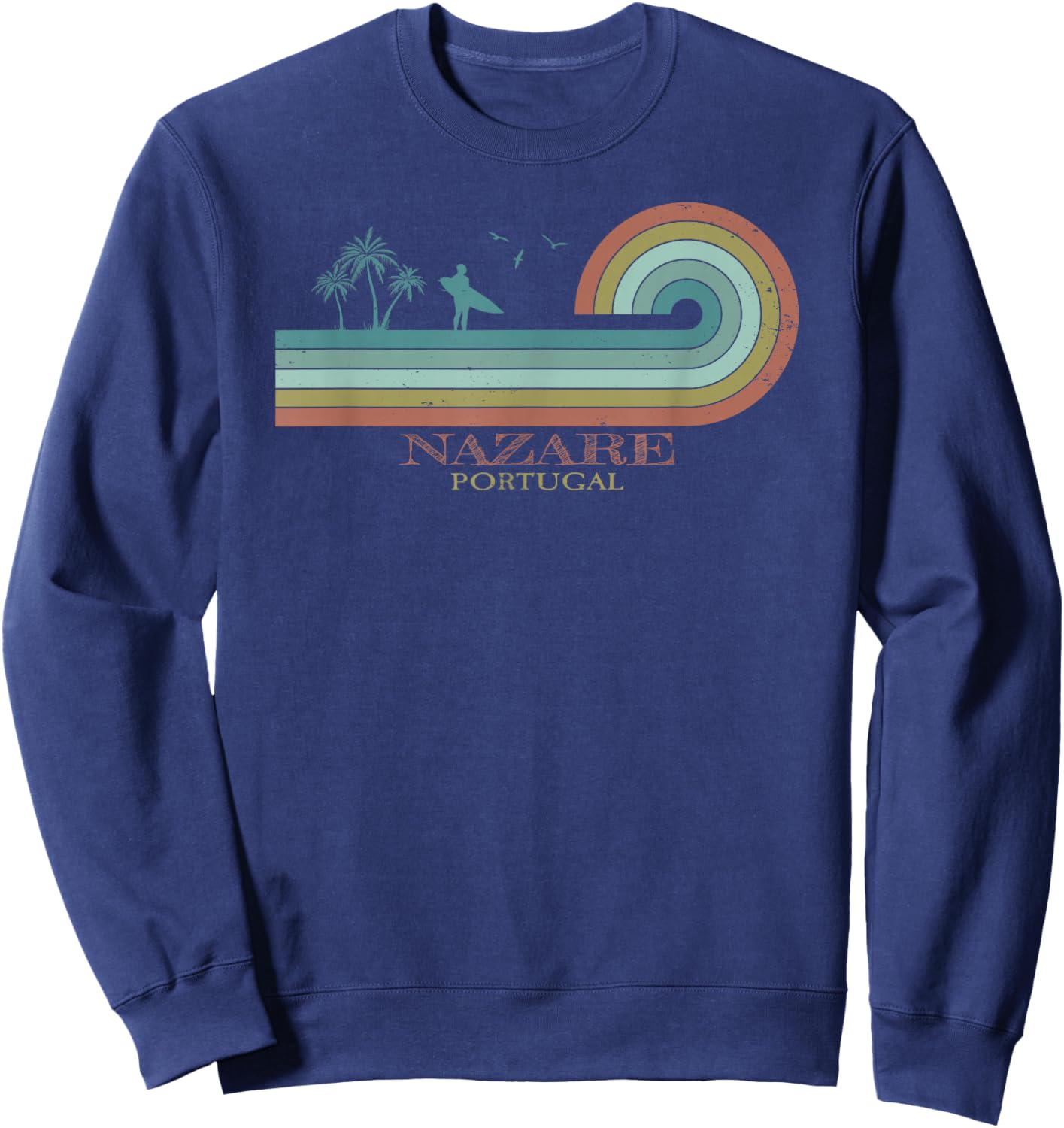 Nazare Surfer I Portugal Retro I Surfing I Nazare Surf Sweatshirt - Sweatshirt | Navy