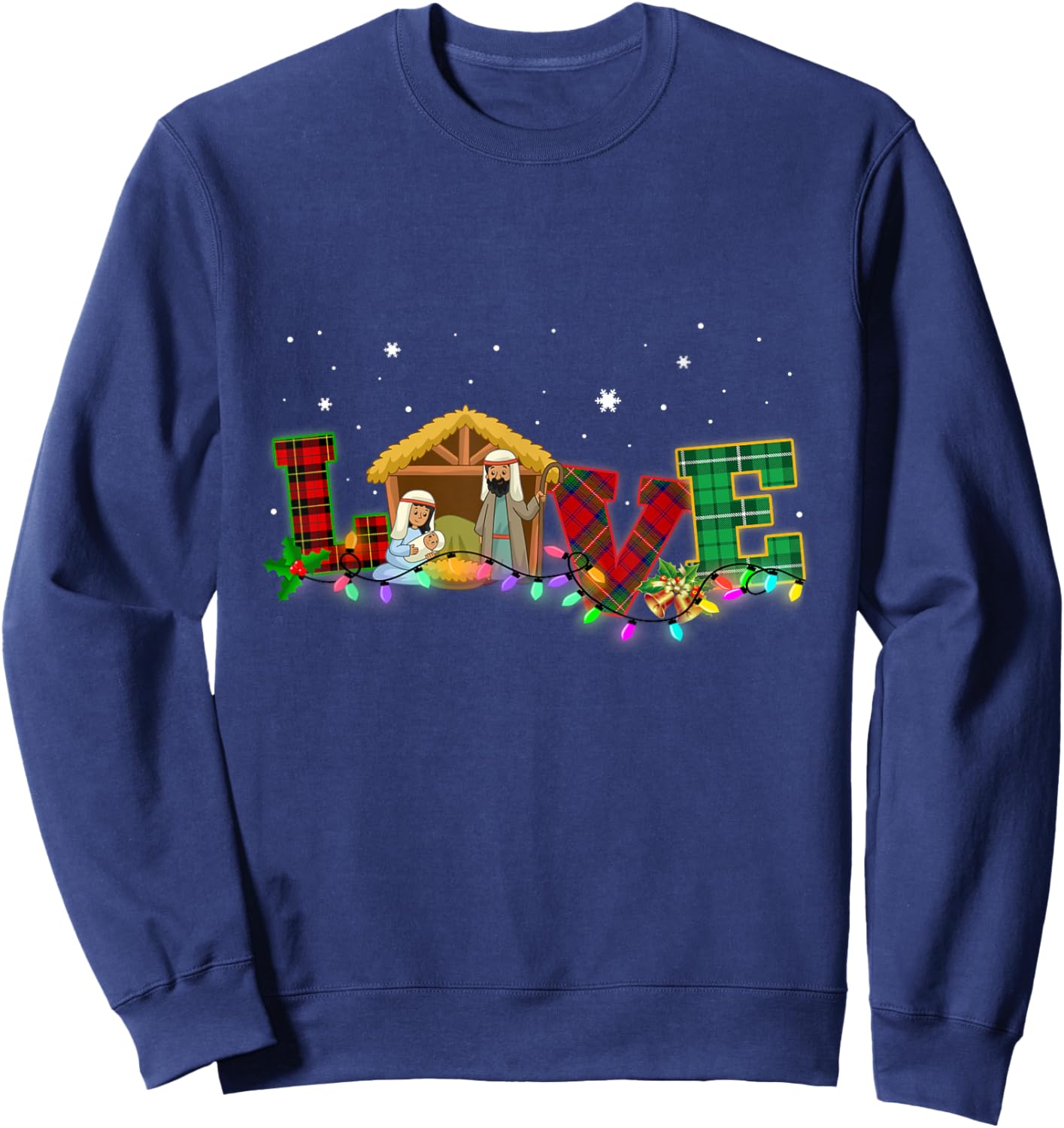 Happy Christmas Love Nativity Laurie Furnell Xmas Sweatshirt - Sweatshirt | Navy