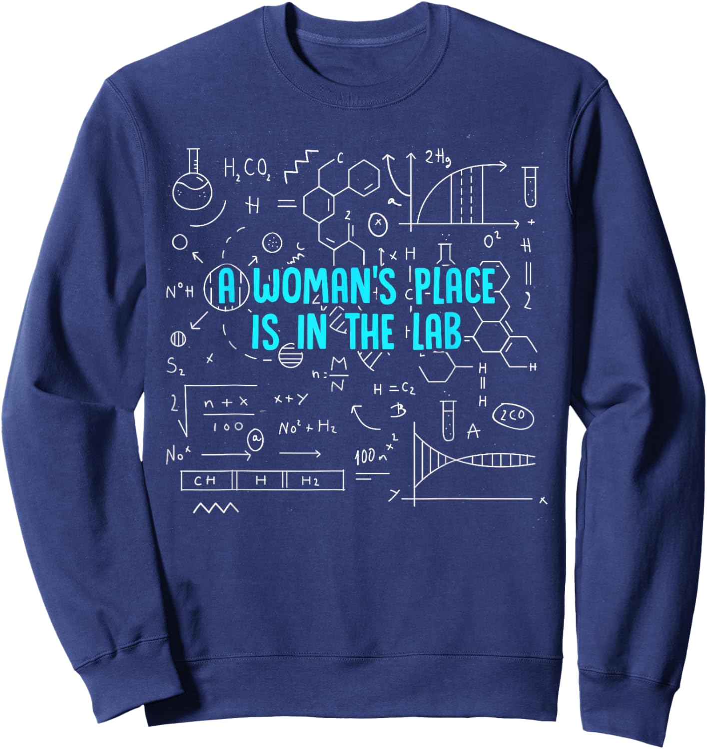 A Woman's Place Is In The Lab Female Scientist Sweatshirt - Sweatshirt | Navy