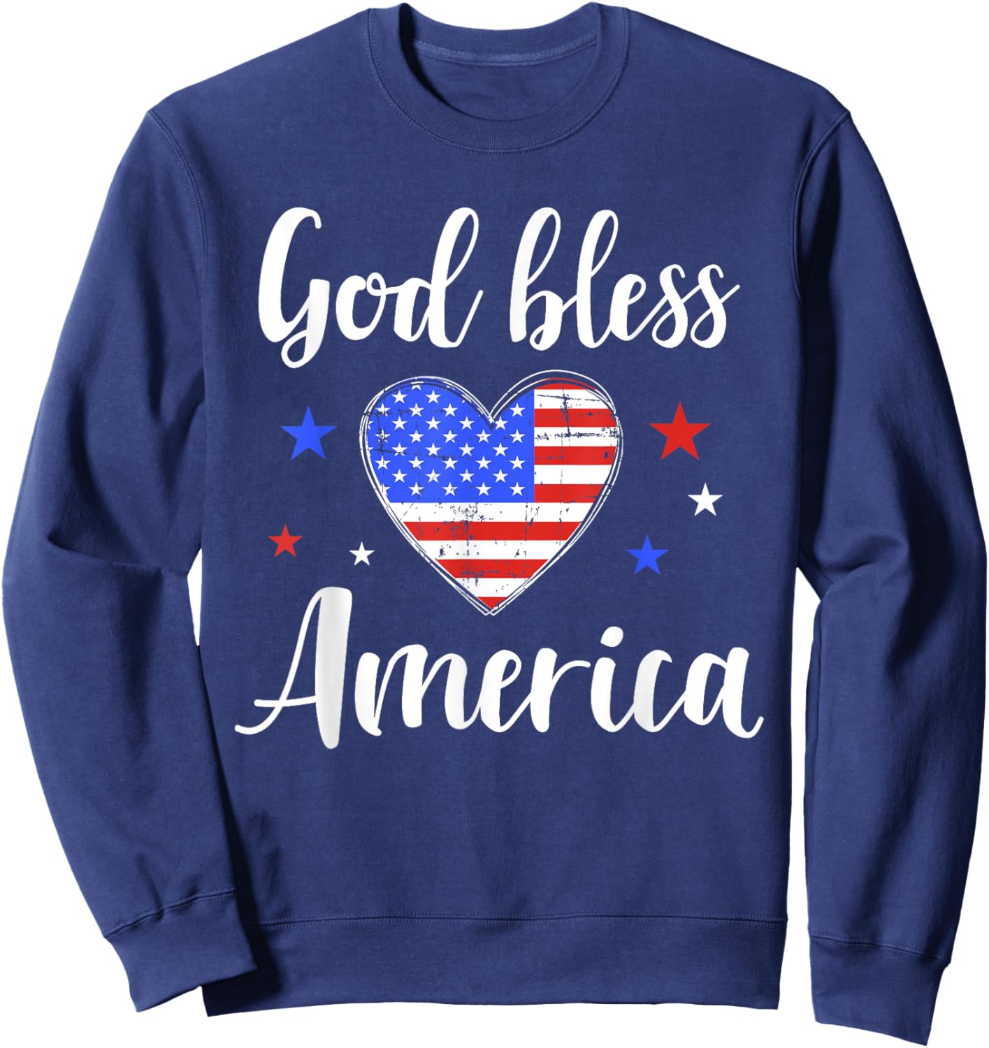 God bless america for patriotic Independence day 4th of July Sweatshirt - Sweatshirt | Navy