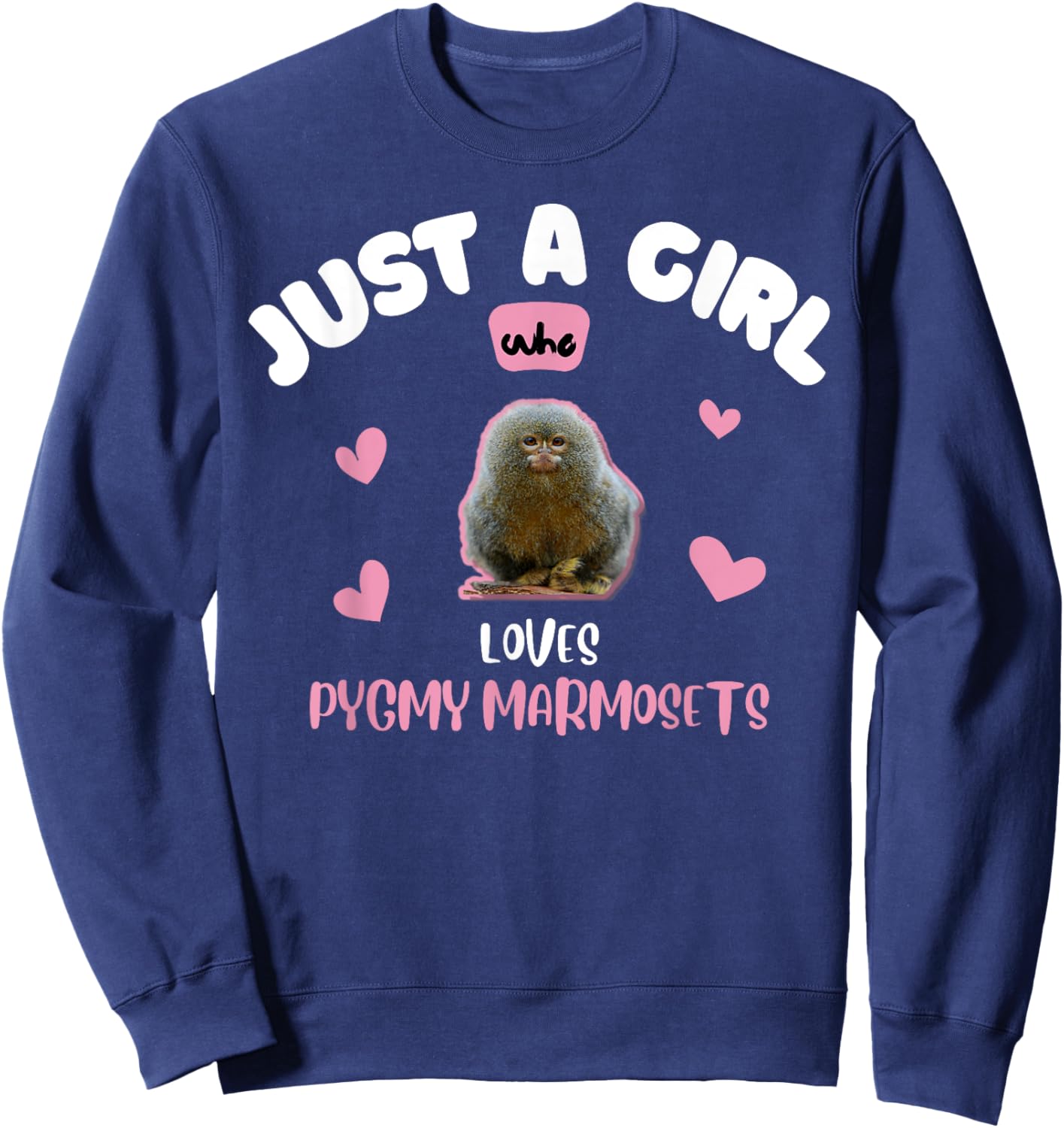 Pygmy Marmoset Girls Women Kids Sweatshirt - Sweatshirt | Navy
