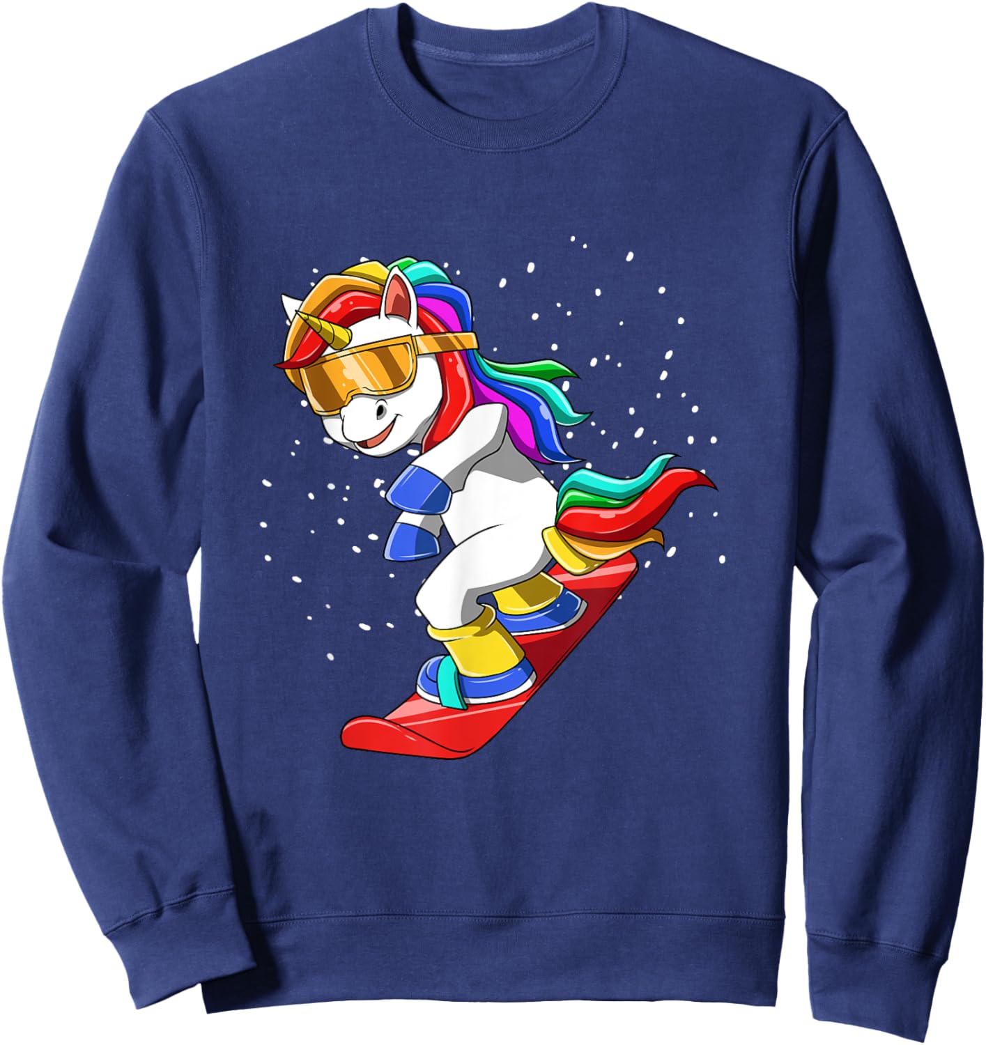 Unicorn on Snowboard - Funny Ski and Wintersports Sweatshirt - Sweatshirt | Navy