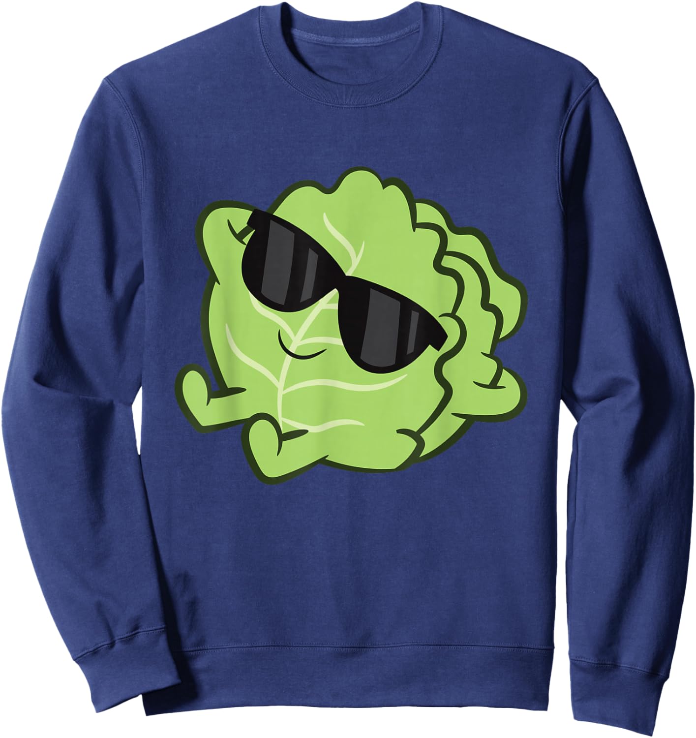 Cute Cabbage Fruit Relaxing Lazy Cabbage Sweatshirt - Sweatshirt | Navy
