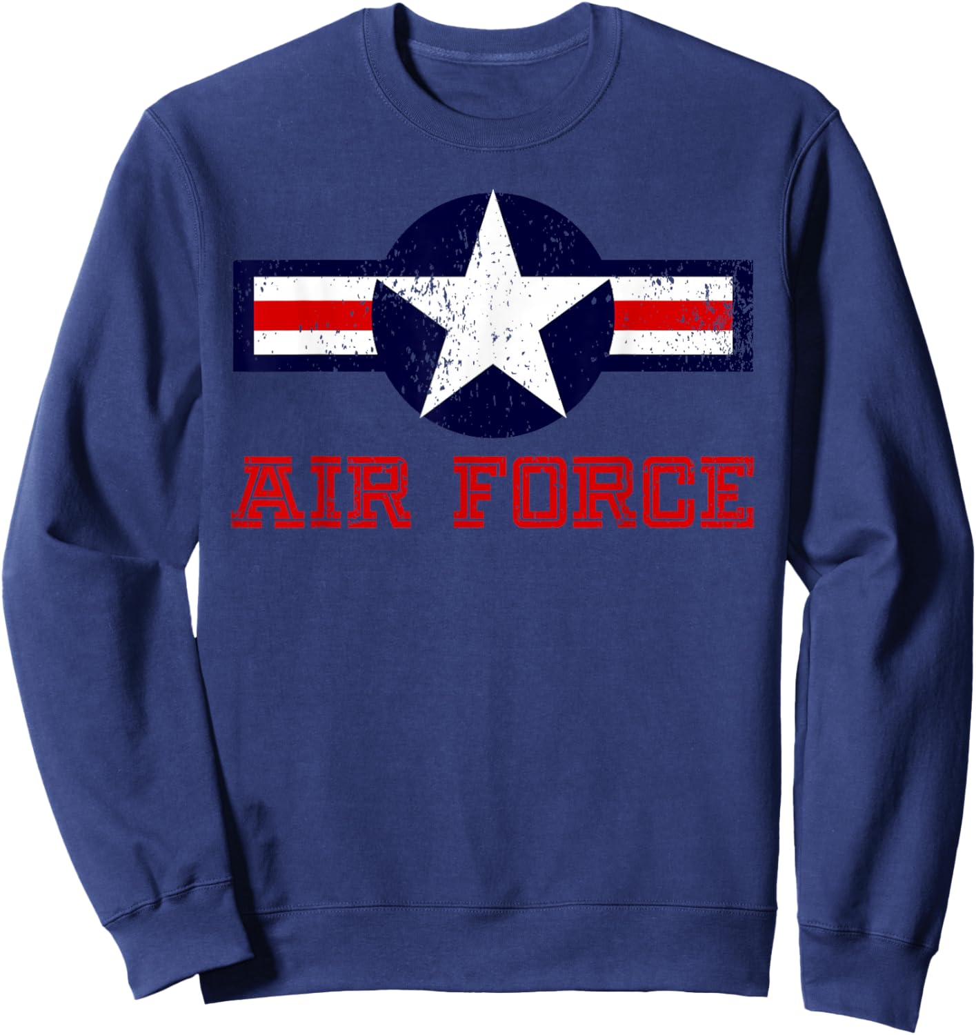 Air Force Vintage Roundel - USA American Flag Star Patriotic Sweatshirt - Sweatshirt | Navy