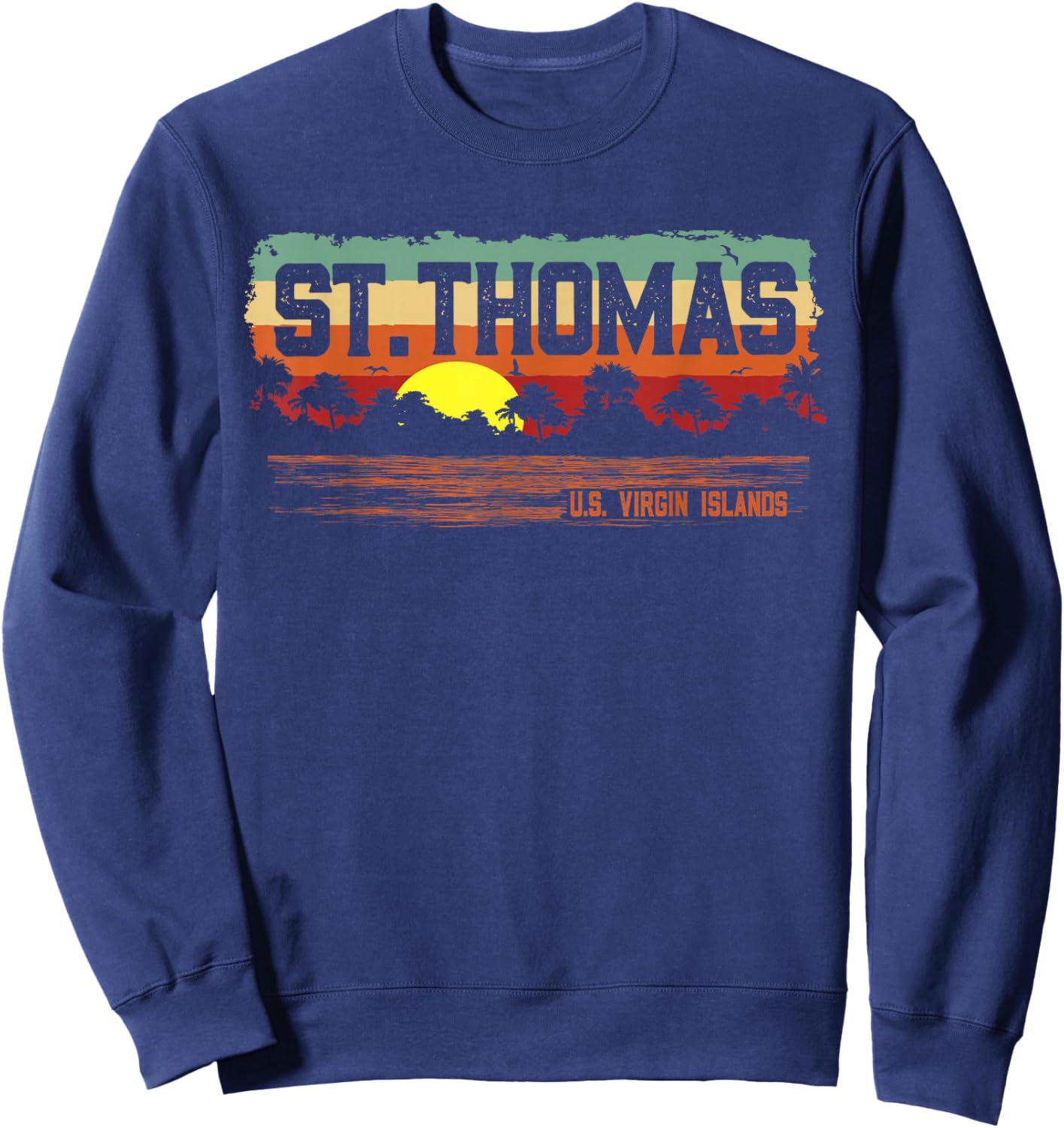 Vintage Sunset St. Thomas USVI Sweatshirt - Sweatshirt | Navy