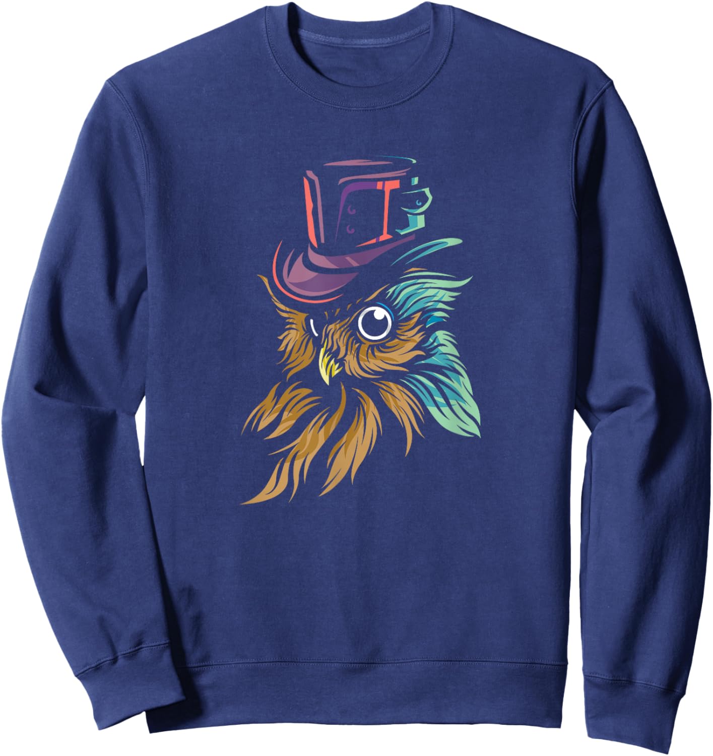 Steampunk Fantasy Owl Gothic Owl Sweatshirt - Sweatshirt | Navy