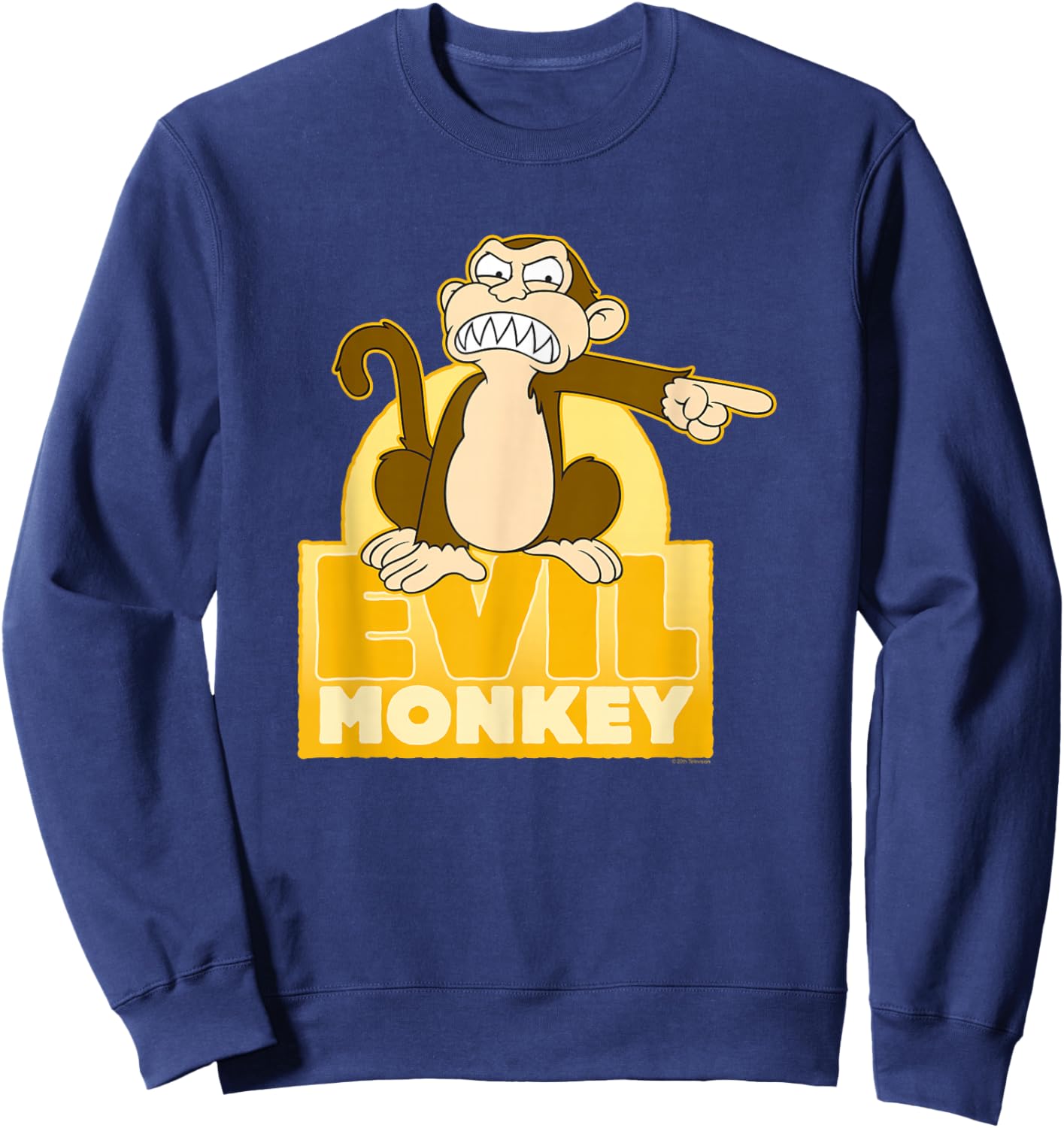 Family Guy Evil Monkey Pointing Cartoon Sweatshirt - Sweatshirt | Navy