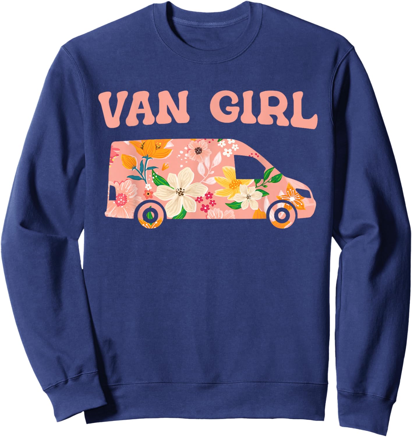 Funny Vanlife Camper Camping Van - Van Girl Sweatshirt - Sweatshirt | Navy
