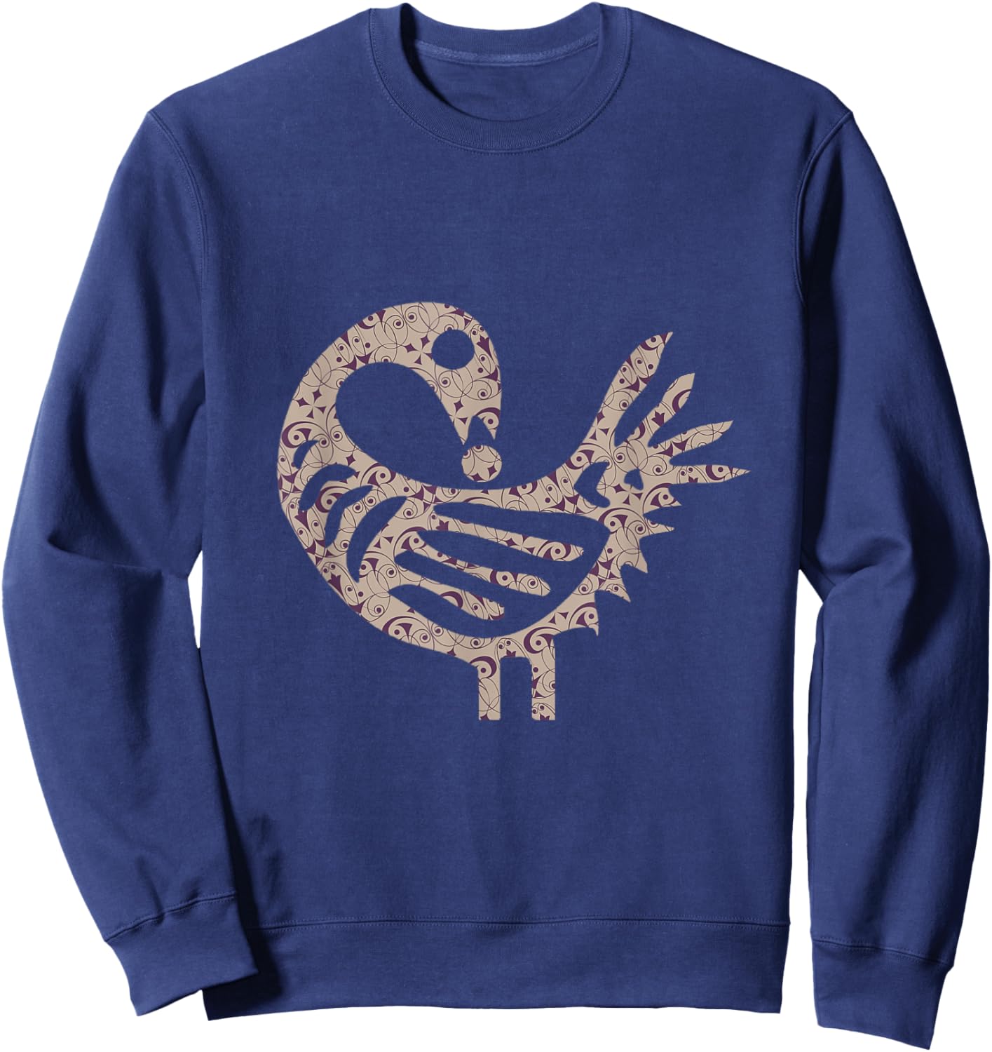 Sankofa Bird Simple Purple Afrocentric Adinkra Symbol Sweatshirt - Sweatshirt | Navy