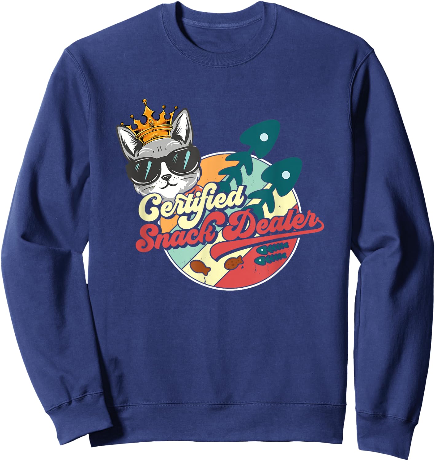Snack Dealer Mom Fur Dad Cat Dog Lover Pet Snack Dealer Sweatshirt - Sweatshirt | Navy