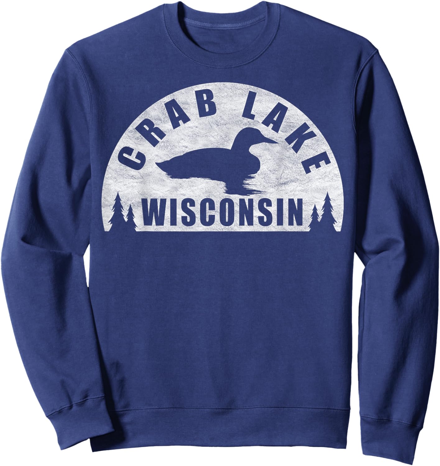 Crab Lake Northern Wisconsin Loon Sweatshirt - Sweatshirt | Navy