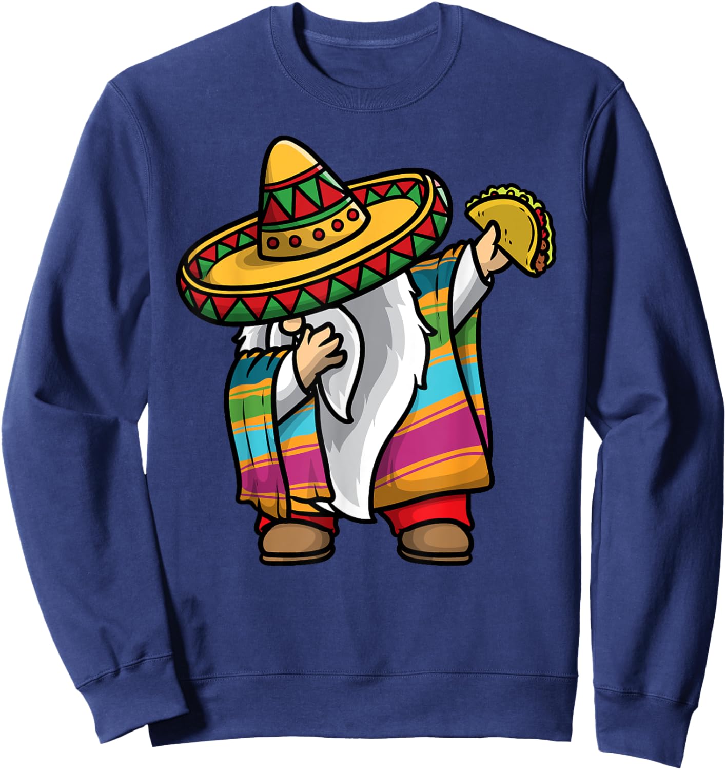 Cinco De Mayo Gnomes Taco Mexican Gnome Poncho Kids Women Sweatshirt - Sweatshirt | Navy