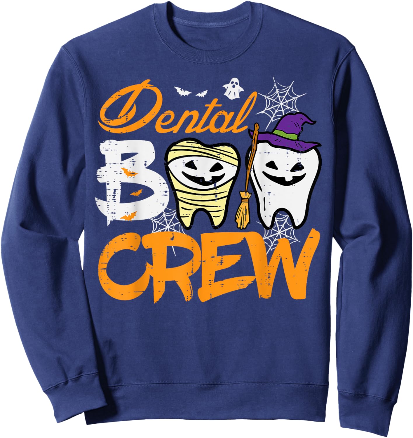 Halloween Dental Boo Crew Dentist Costume Teeth Women Men Sweatshirt - Sweatshirt | Navy