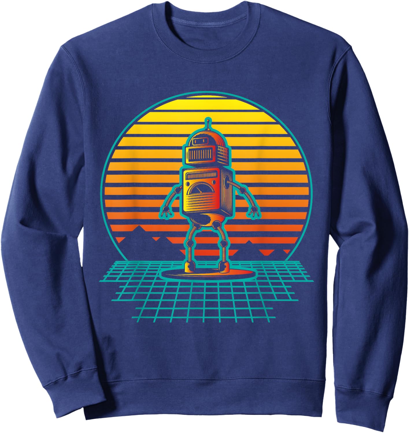 Retro Vintage Robot - Robots Robotics Engineer Engineering Sweatshirt - Sweatshirt | Navy