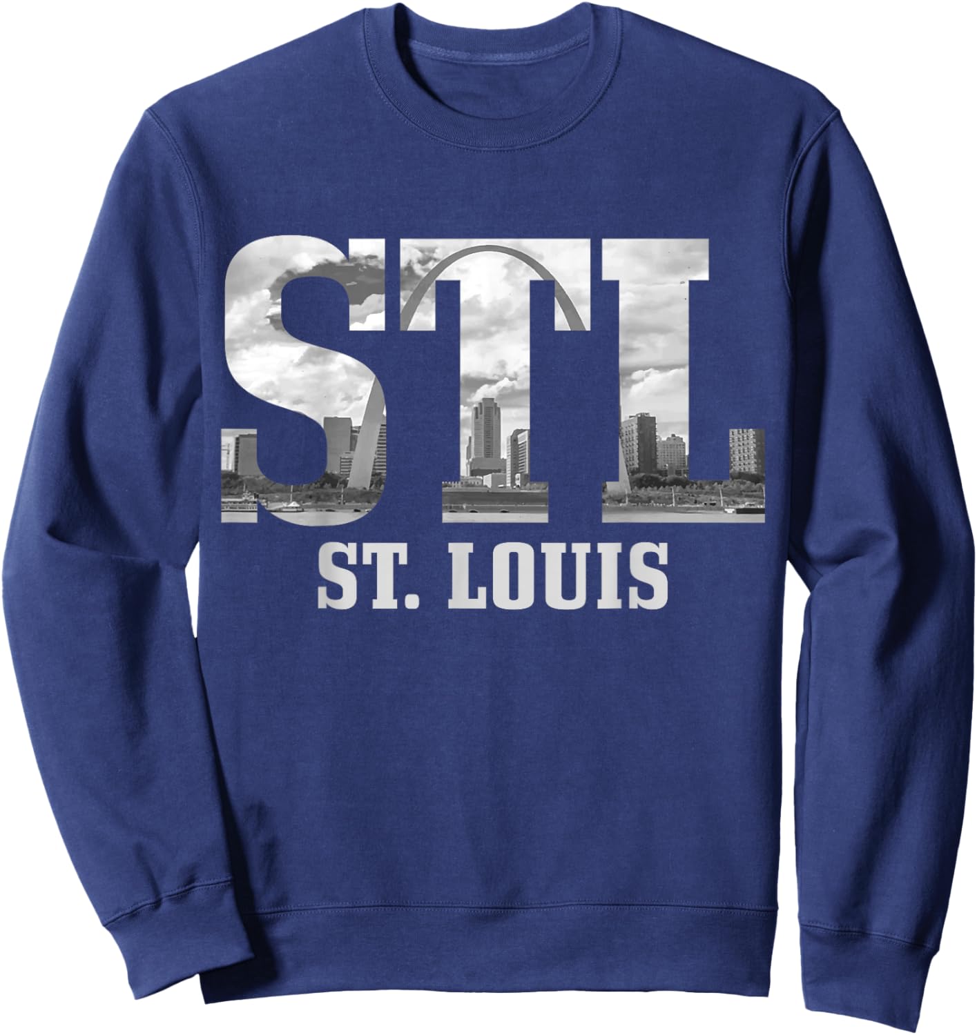 St. Louis STL Skyline Pride Missouri Vintage Sweatshirt - Sweatshirt | Navy