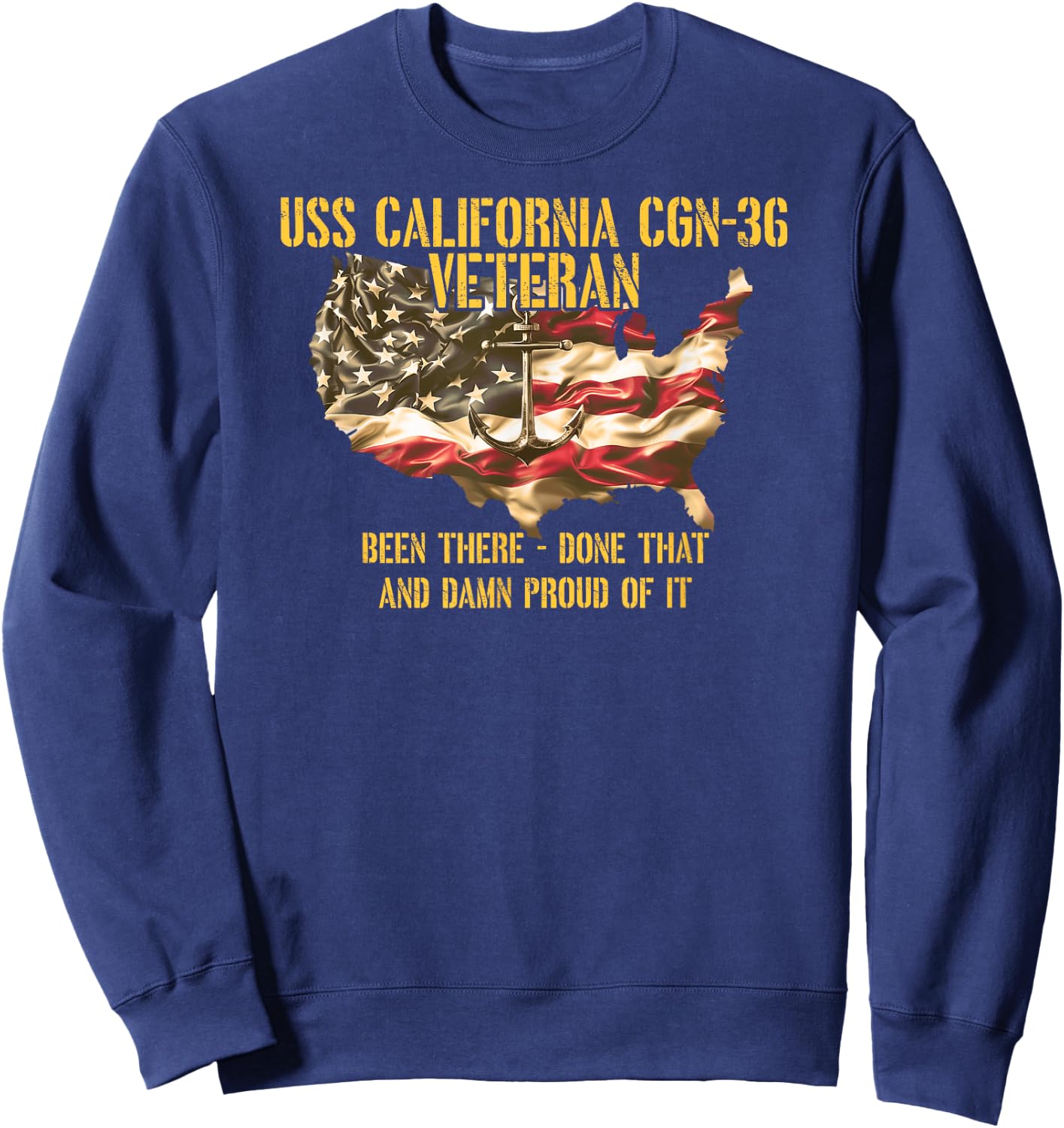 Vintage USS California CGN-36 Guided Missile Cruiser Veteran Sweatshirt - Sweatshirt | Navy