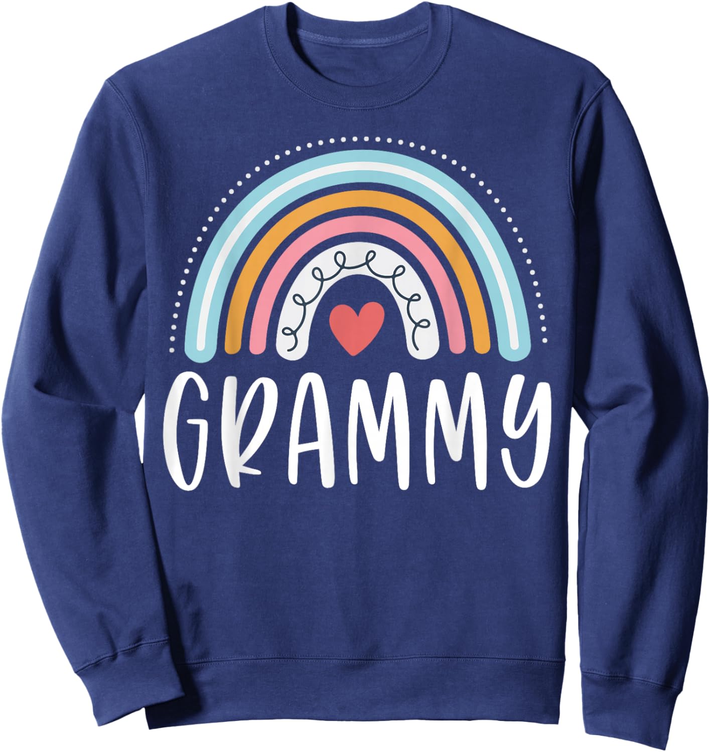 Grammy Gifts For Grandma Family Rainbow Graphic Sweatshirt - Sweatshirt | Navy