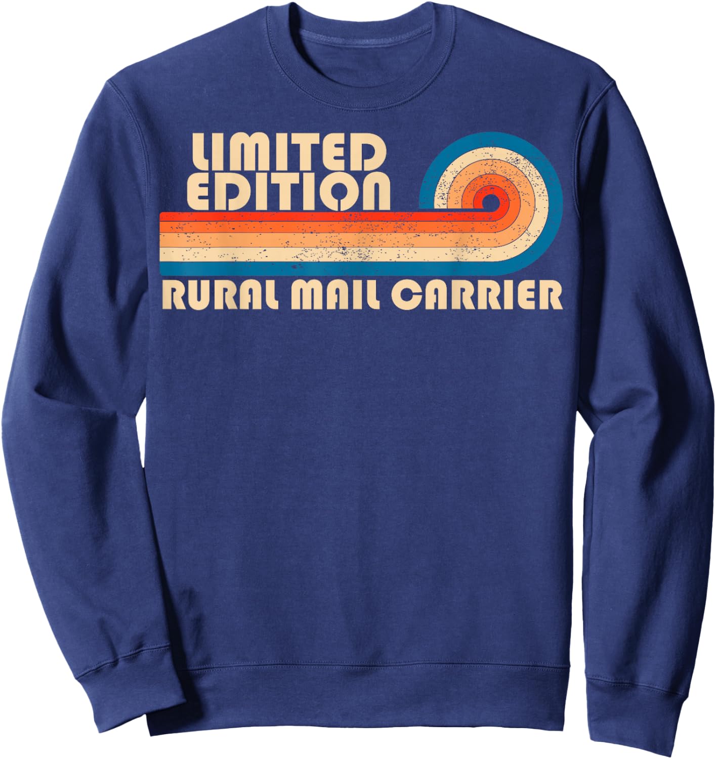 RURAL MAIL CARRIER Retro 70s 80s Sunset Stripe Sweatshirt - Sweatshirt | Navy