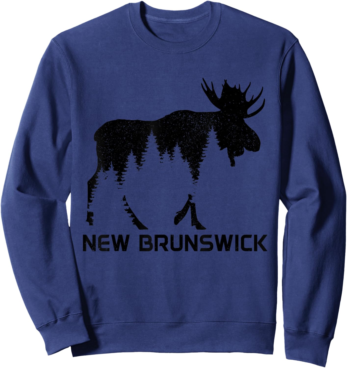 New Brunswick Canada Vintage Moose Souvenir Sweatshirt - Sweatshirt | Navy