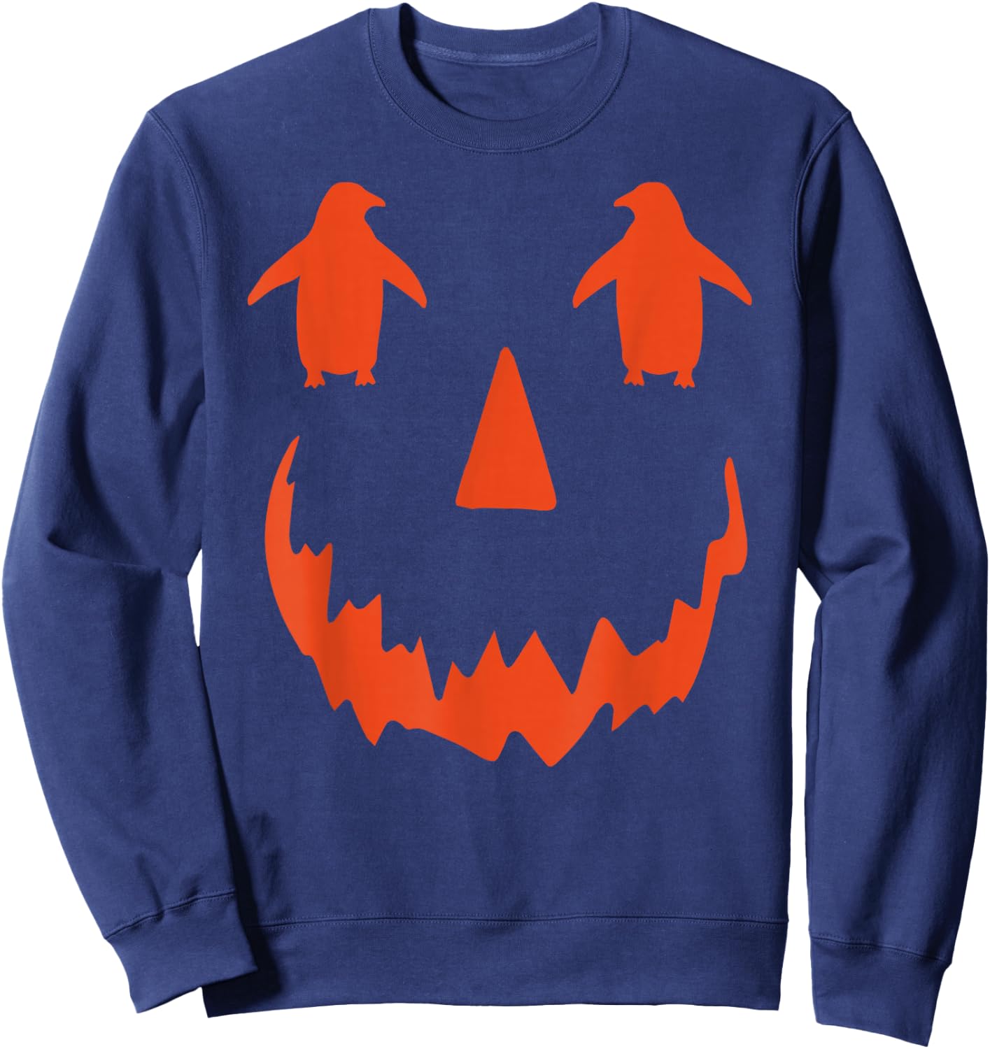 Cute Pumpkin Penguin Halloween Sweatshirt - Sweatshirt | Navy