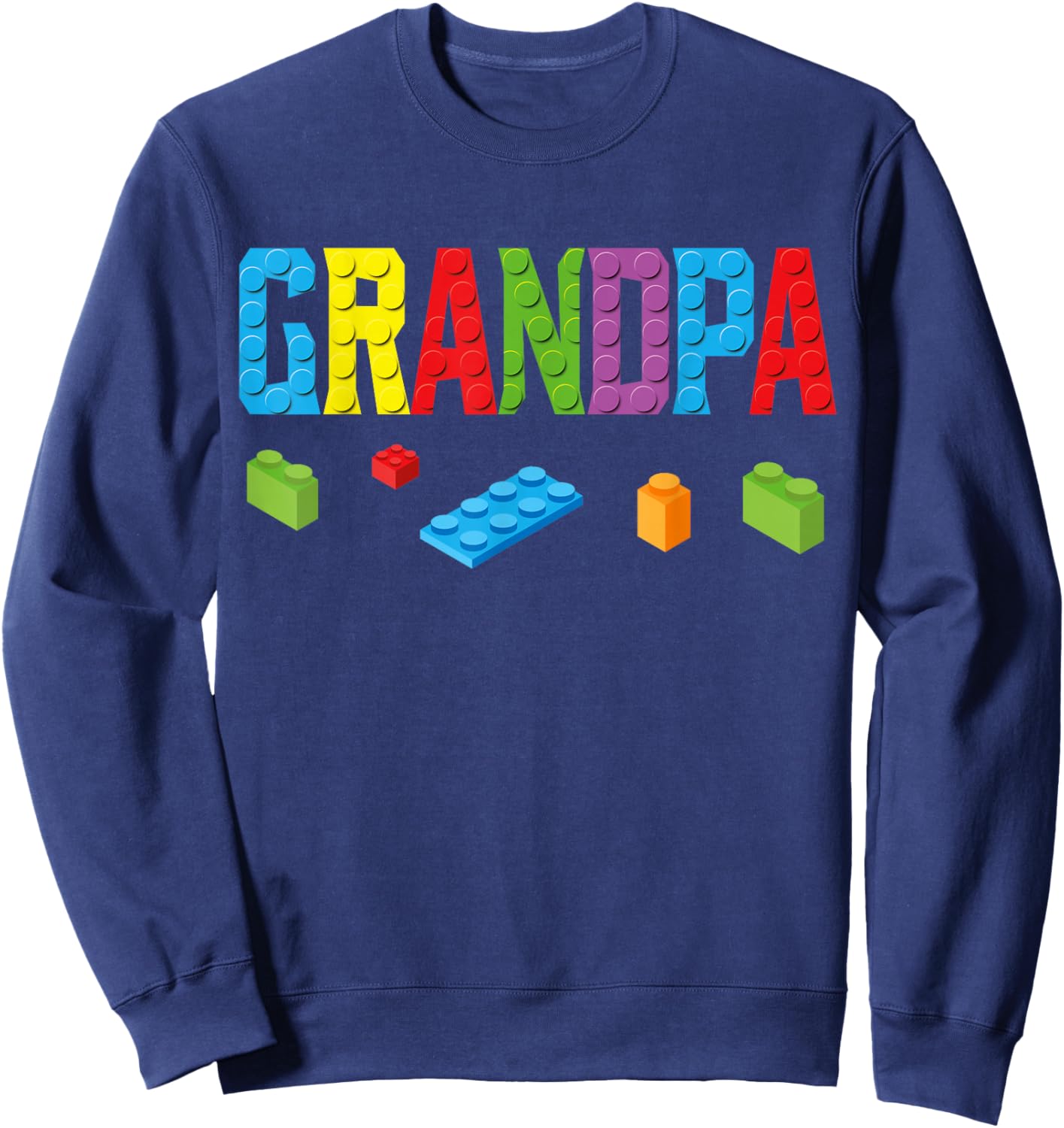 Grandpa Master Builder Building Bricks Blocks Family Set Sweatshirt - Sweatshirt | Navy