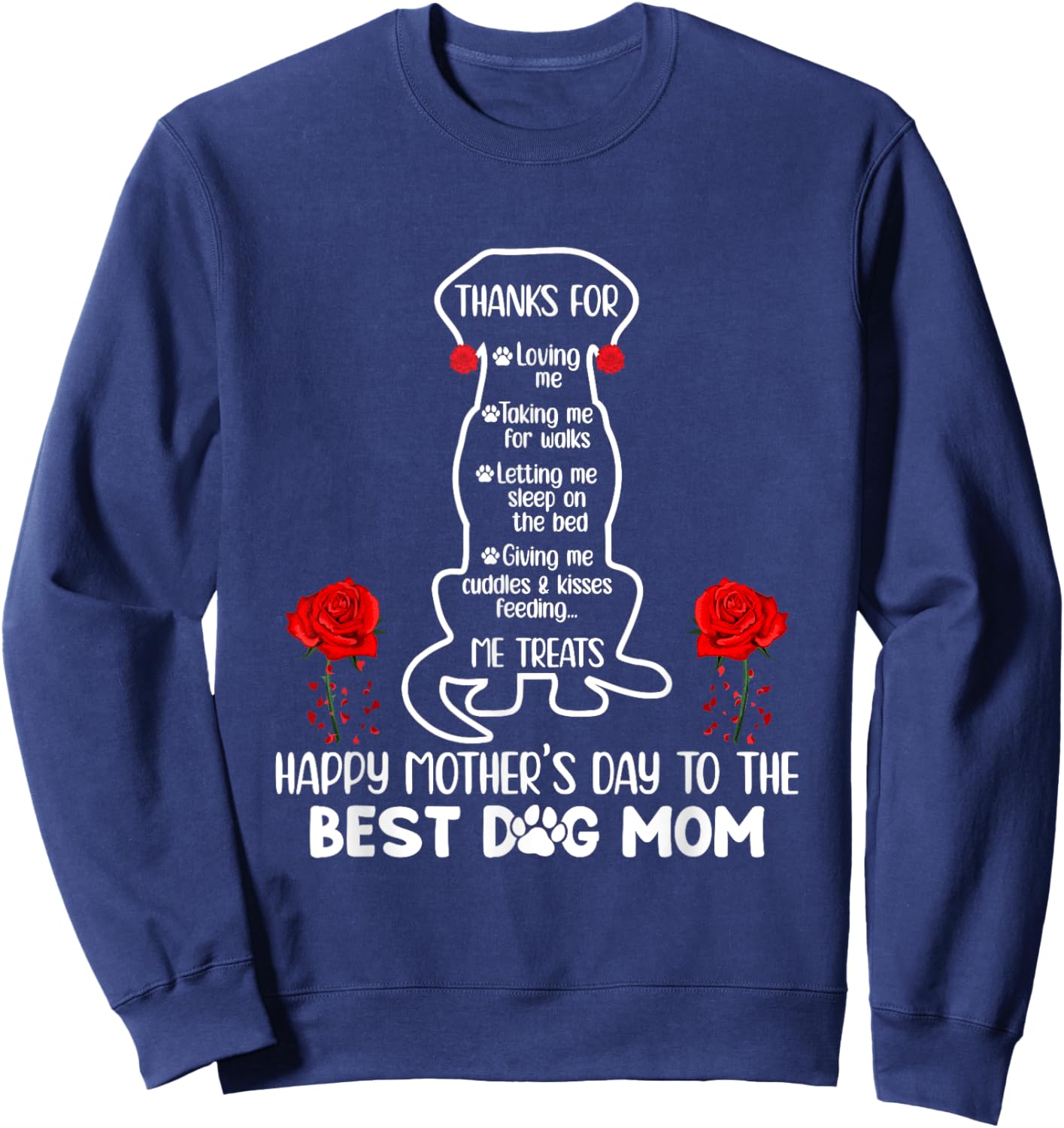 Happy Mother's Day Dog Mom Funny Mom Dog Owner Best Dog Mama Sweatshirt - Sweatshirt | Navy