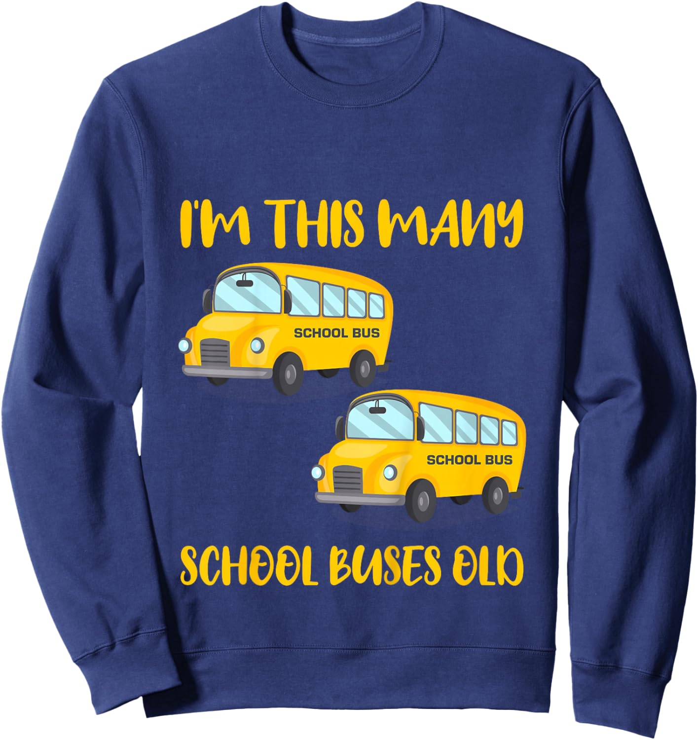 2 Year Old Boy School Bus Kids 2nd Birthday Sweatshirt - Sweatshirt | Navy