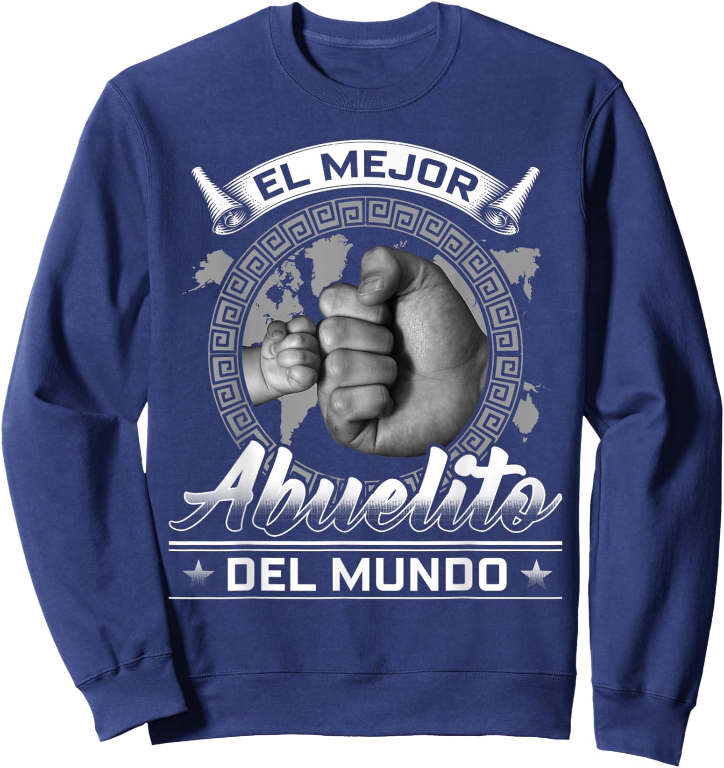 El Mejor Abuelito Del Mundo Men American Flag Decor Grandpa Sweatshirt - Sweatshirt | Navy