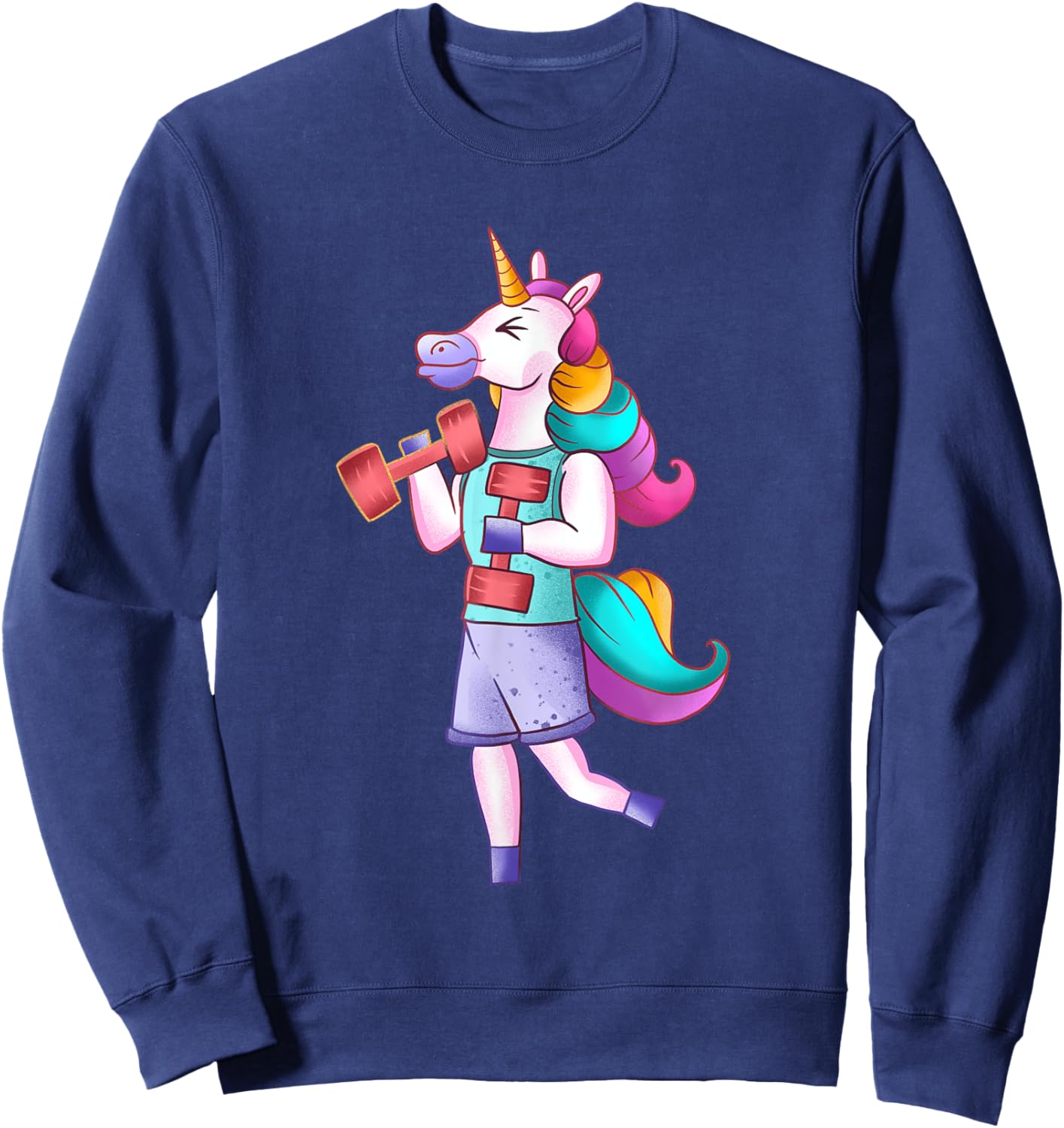 Funny Unicorn Gym Athlete Working Out Unicorn Gym Lover Sweatshirt - Sweatshirt | Navy